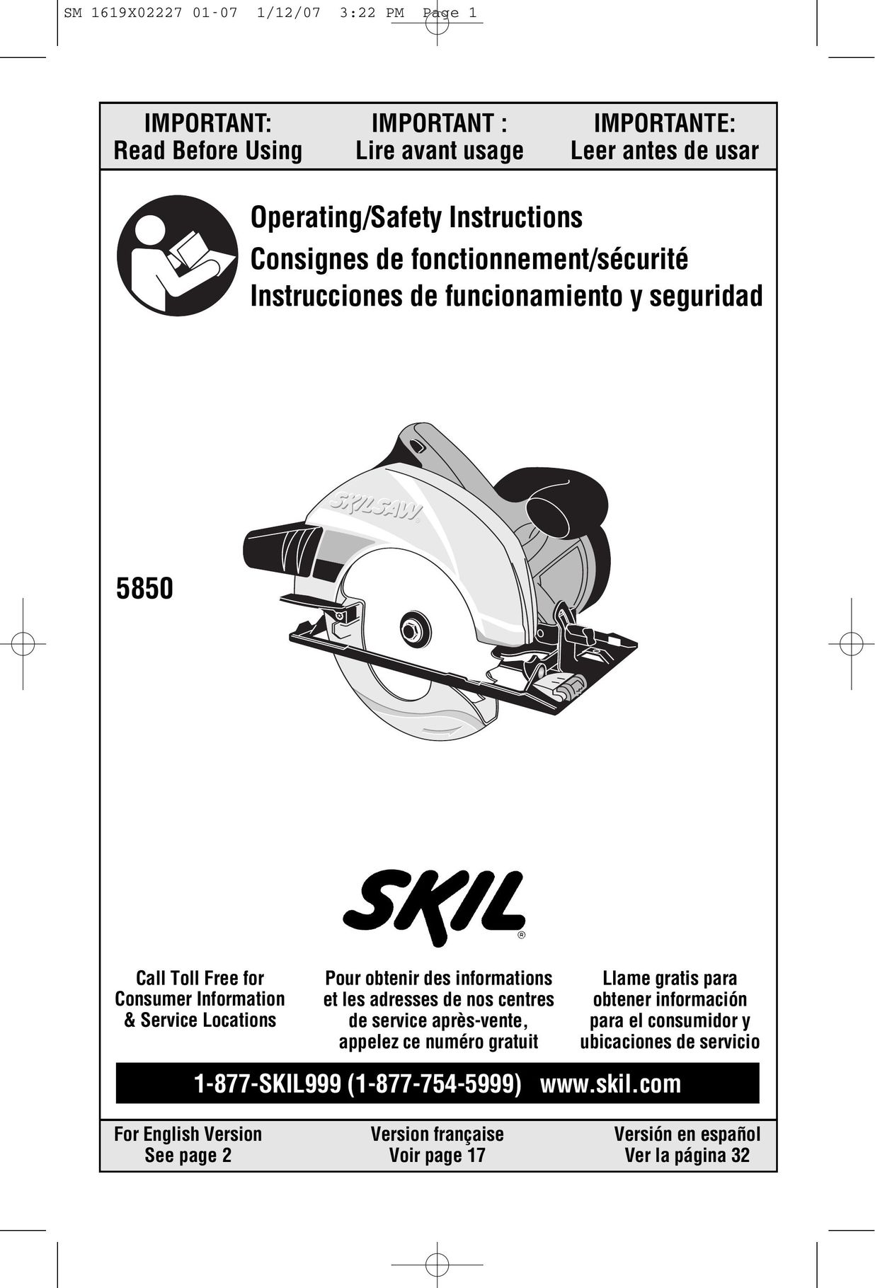 Skil 5850 Saw User Manual