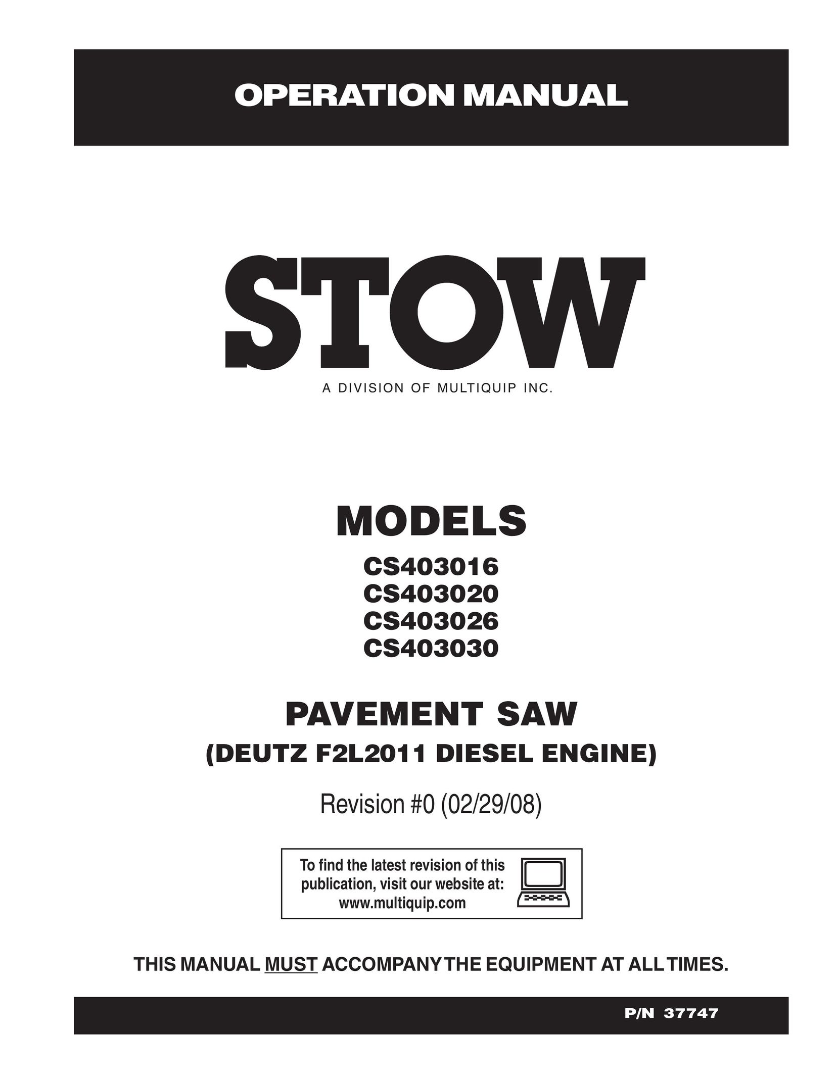 Stow cs403030 Saw User Manual