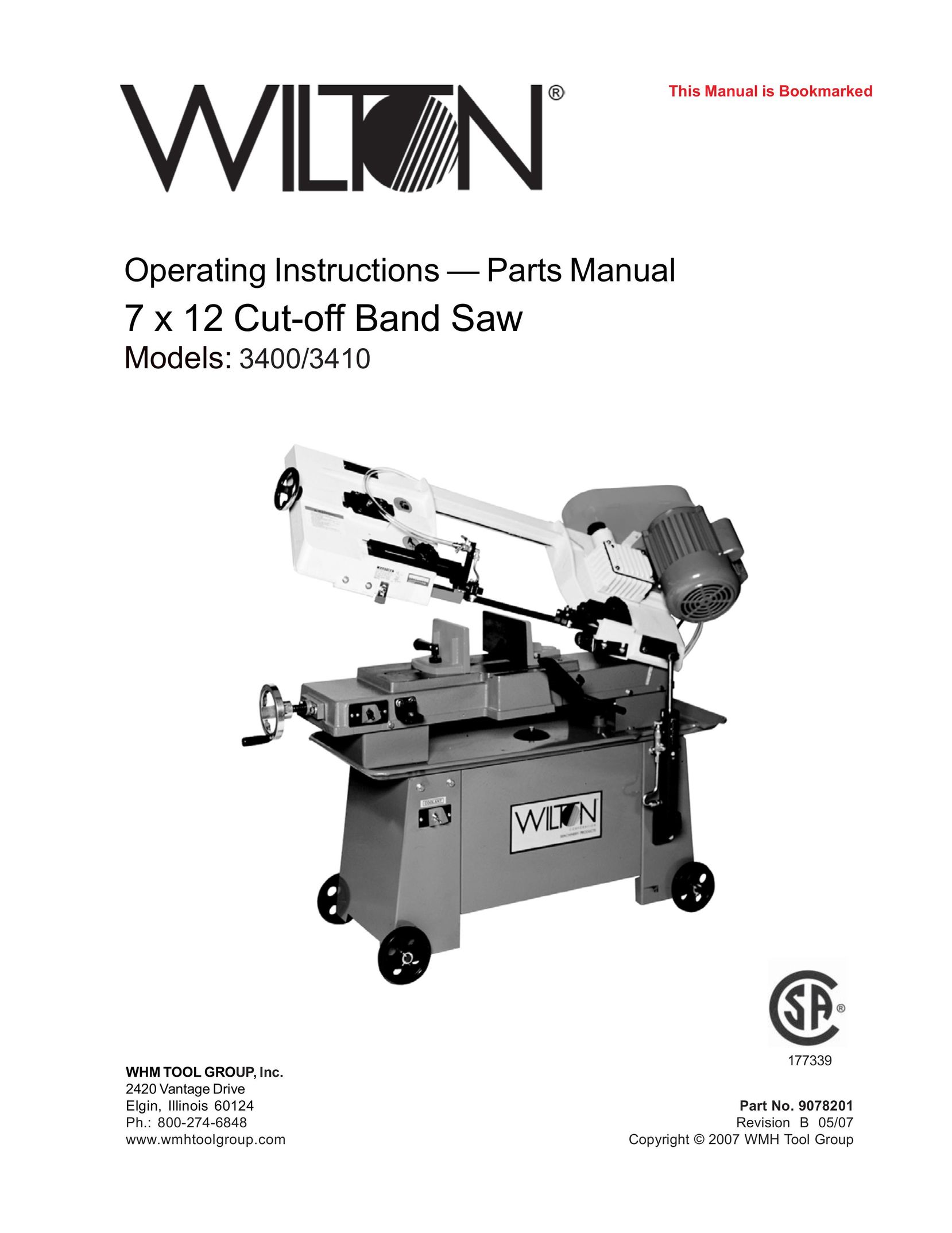 Wilton 3400 Saw User Manual