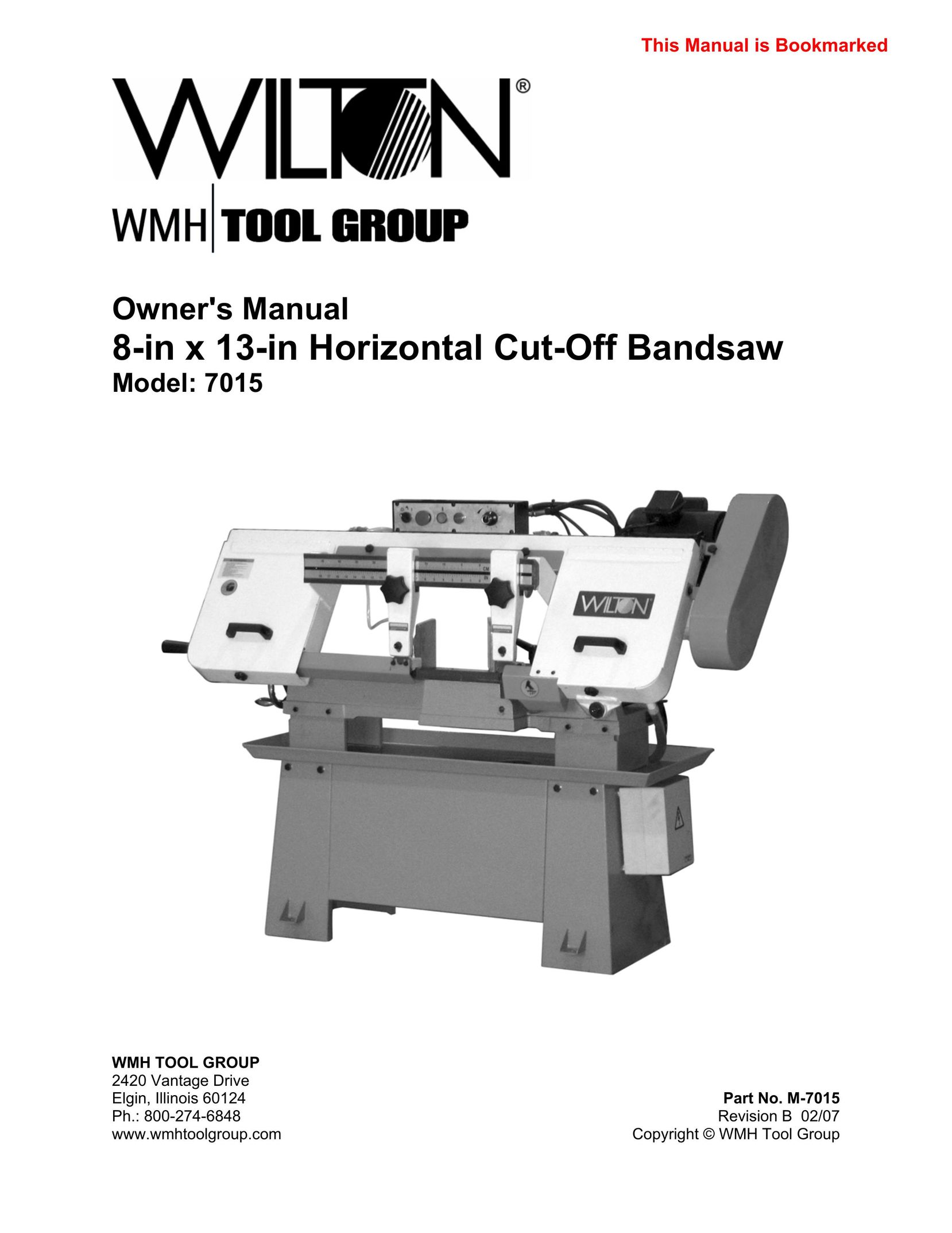 Wilton 7015 Saw User Manual