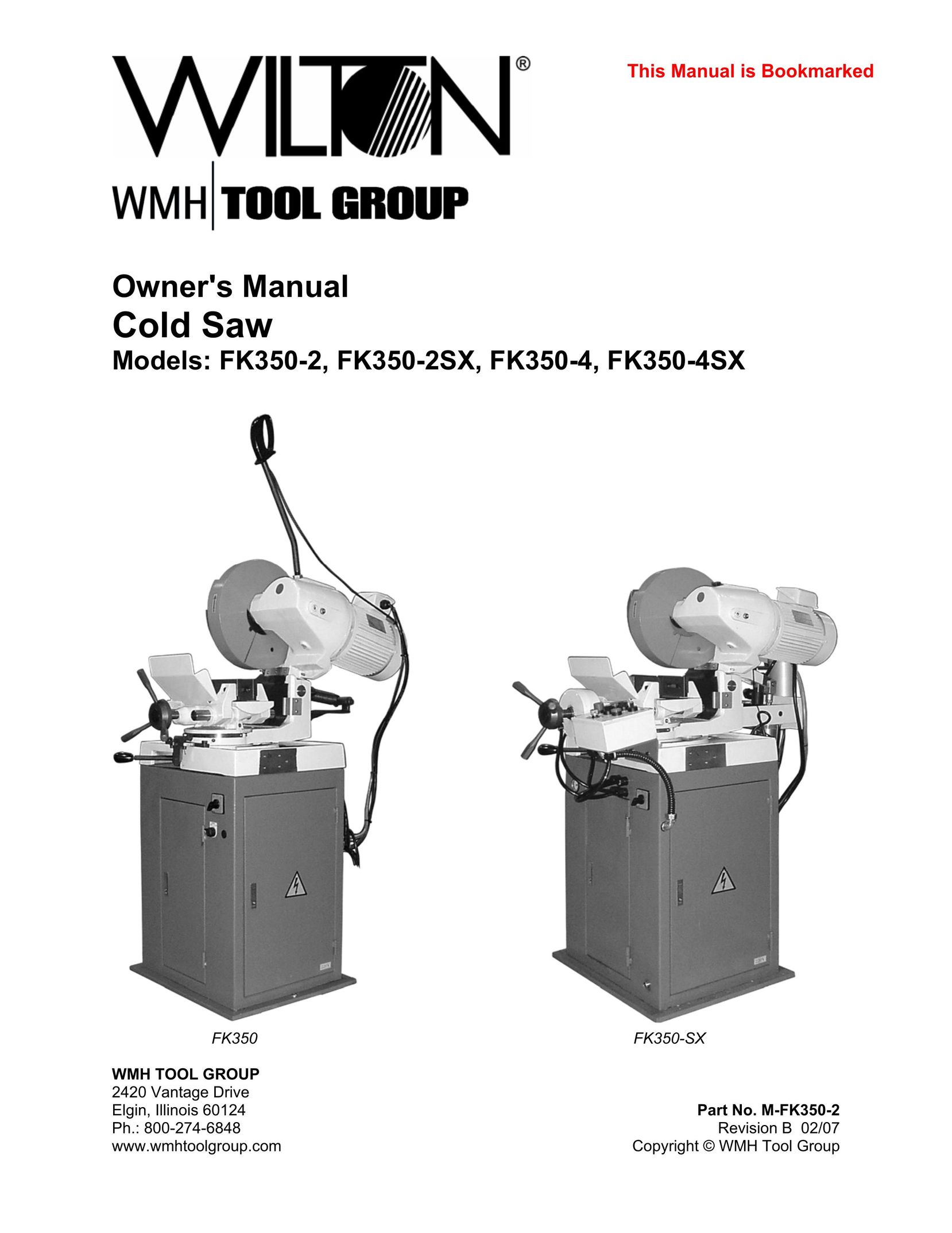 Wilton FK350-2 Saw User Manual