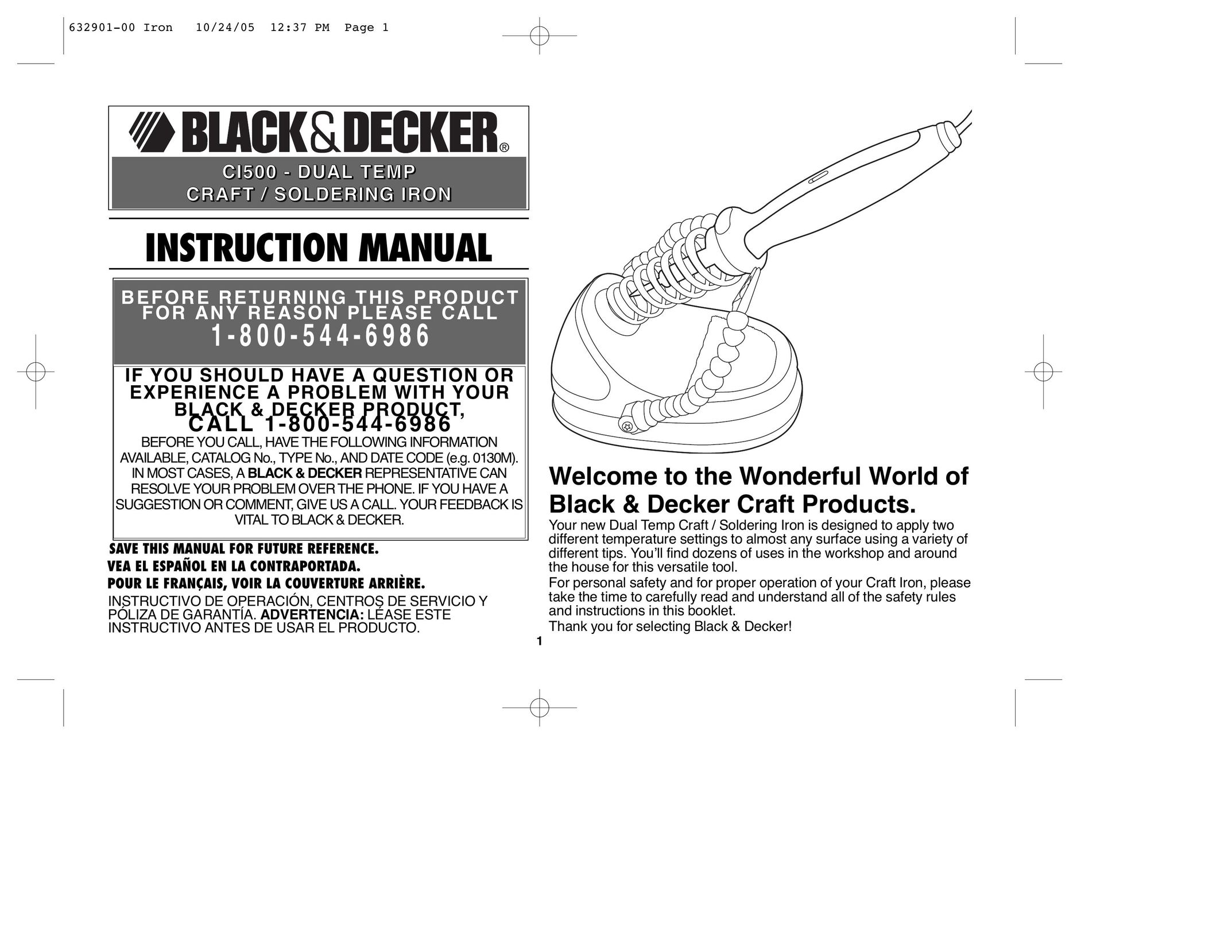 Black & Decker CI500 Soldering Gun User Manual