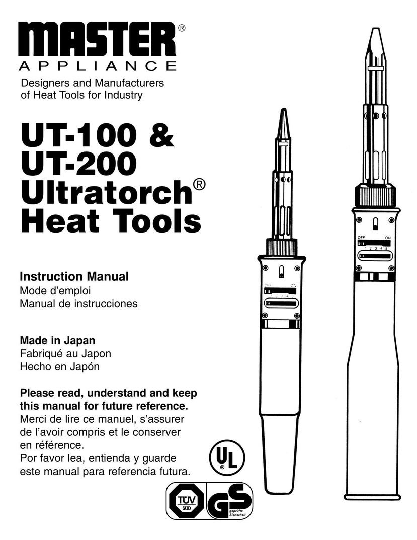 Master Appliance UT-100 Soldering Gun User Manual