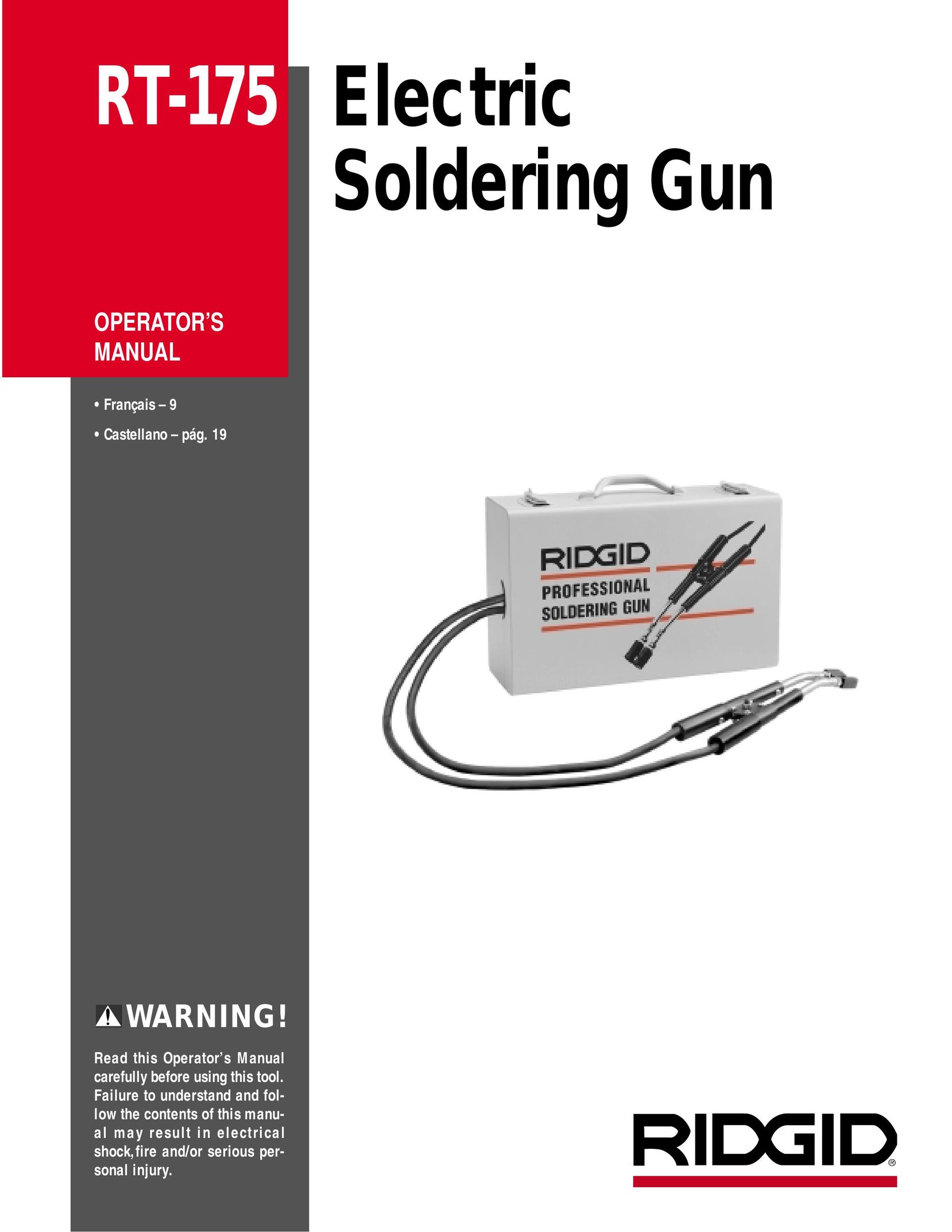 RIDGID RT-175 Soldering Gun User Manual