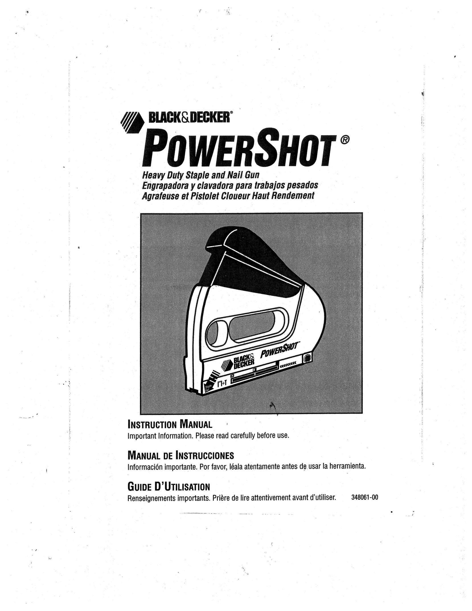 Black & Decker 348061-00 Staple Gun User Manual