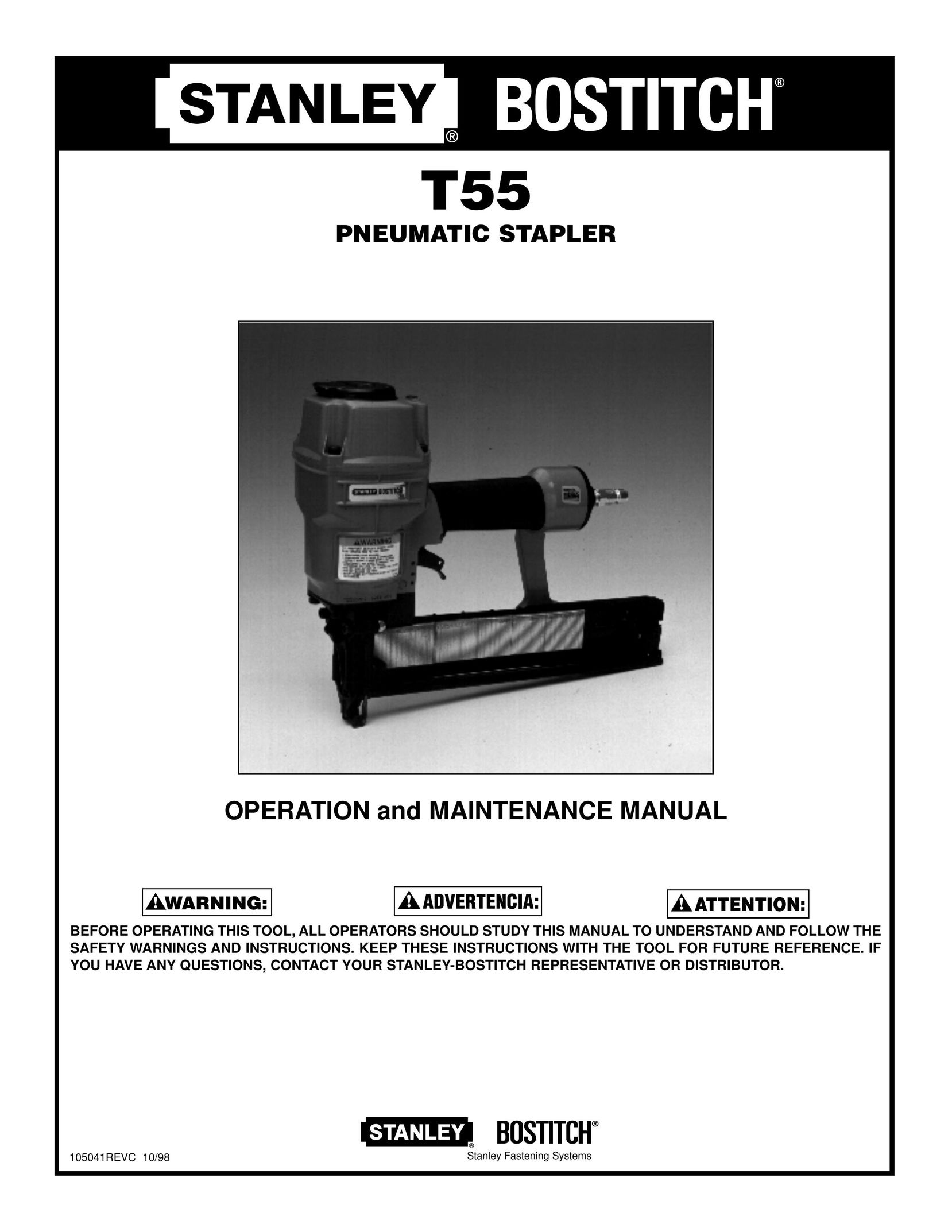 Bostitch T55 Staple Gun User Manual