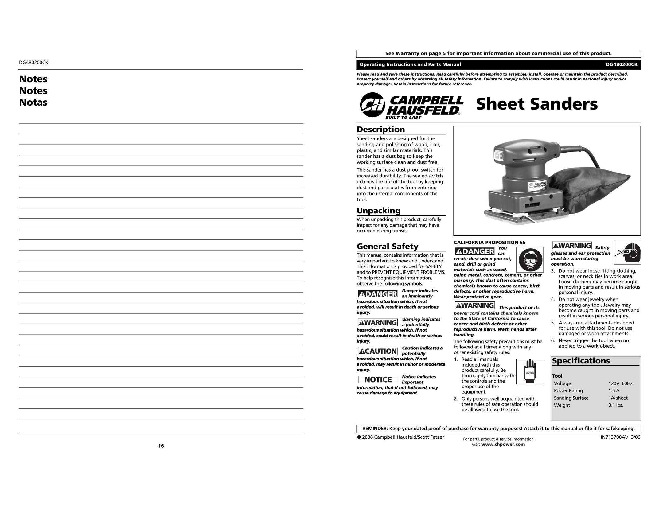 Campbell Hausfeld DG480200CK Staple Gun User Manual