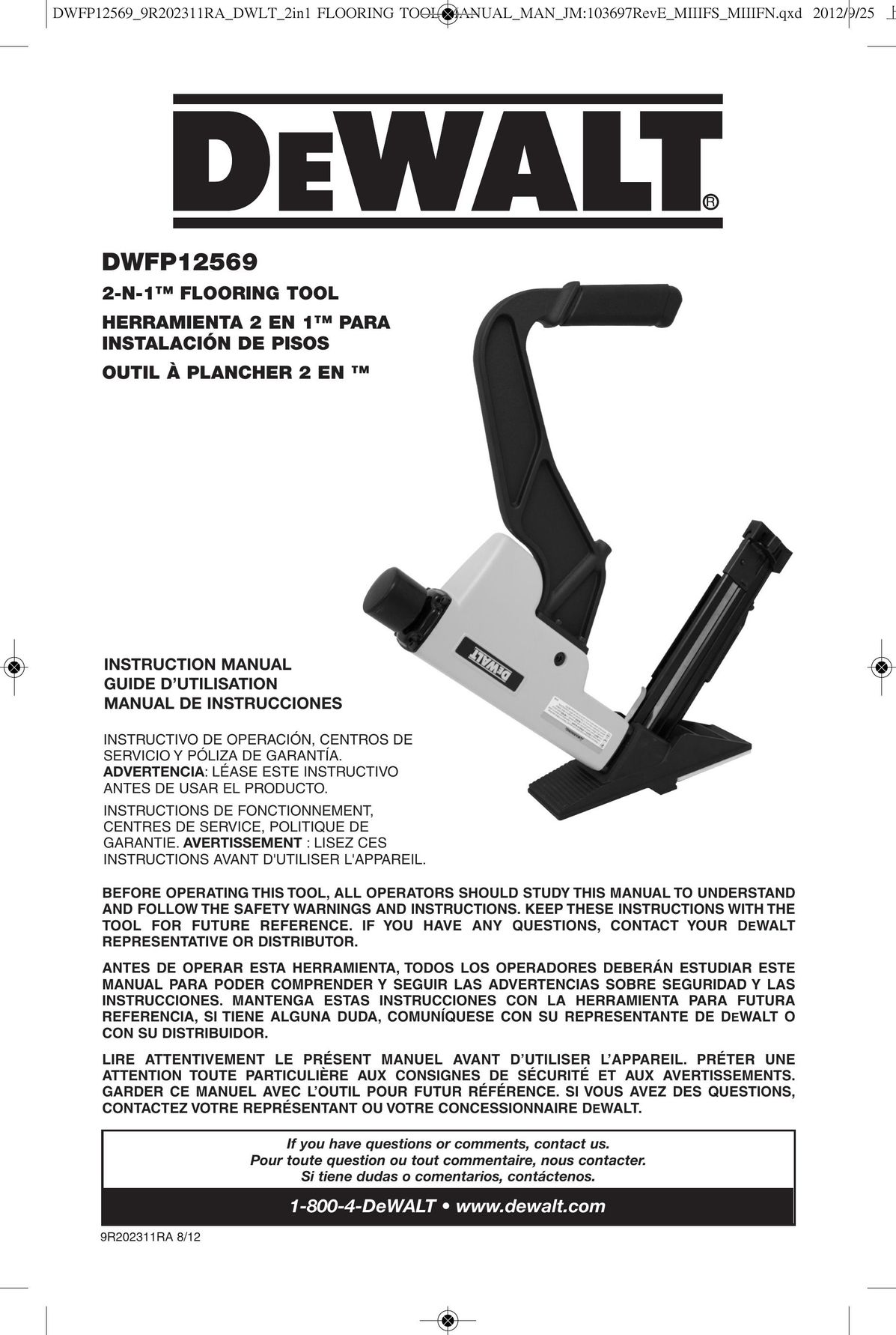 DeWalt DWFP12569 Staple Gun User Manual