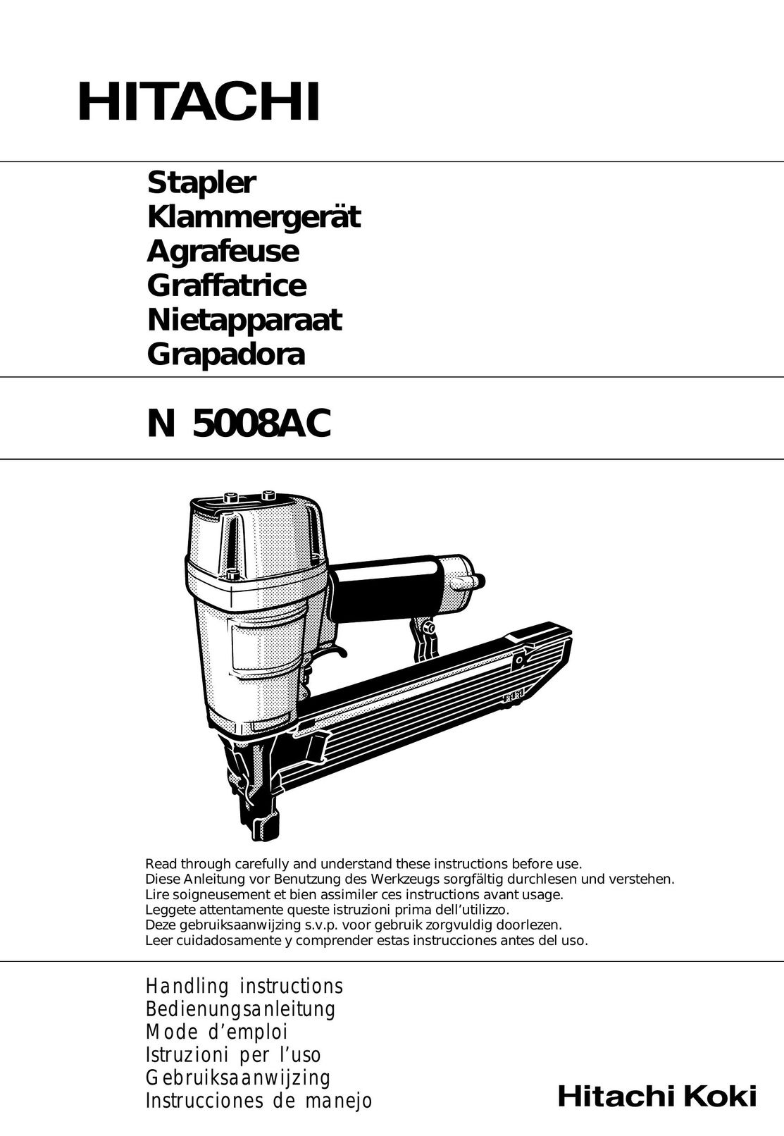 Hitachi N 5008AC Staple Gun User Manual