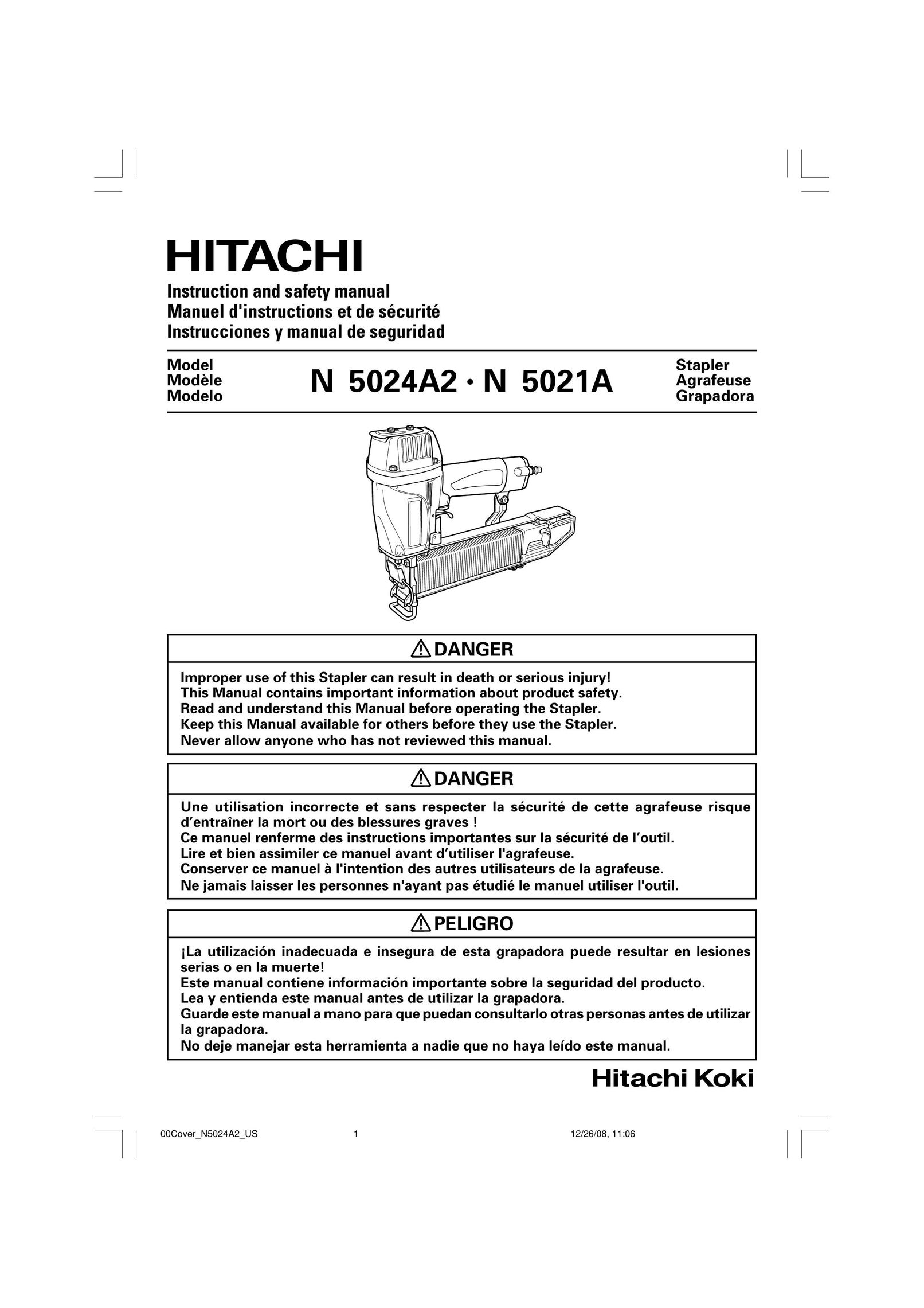 Hitachi Koki USA N 5021A Staple Gun User Manual