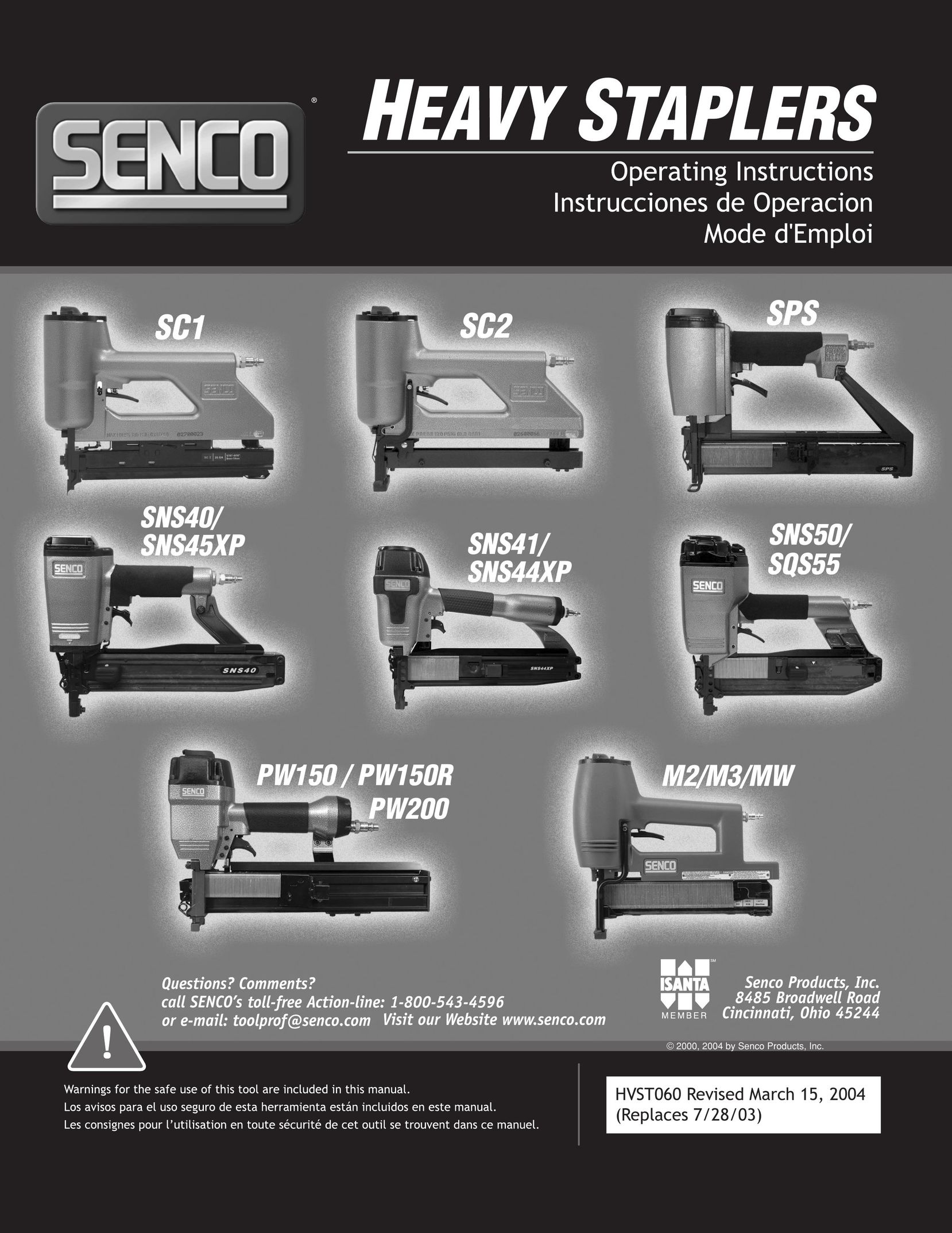 Senco SNS50 Staple Gun User Manual