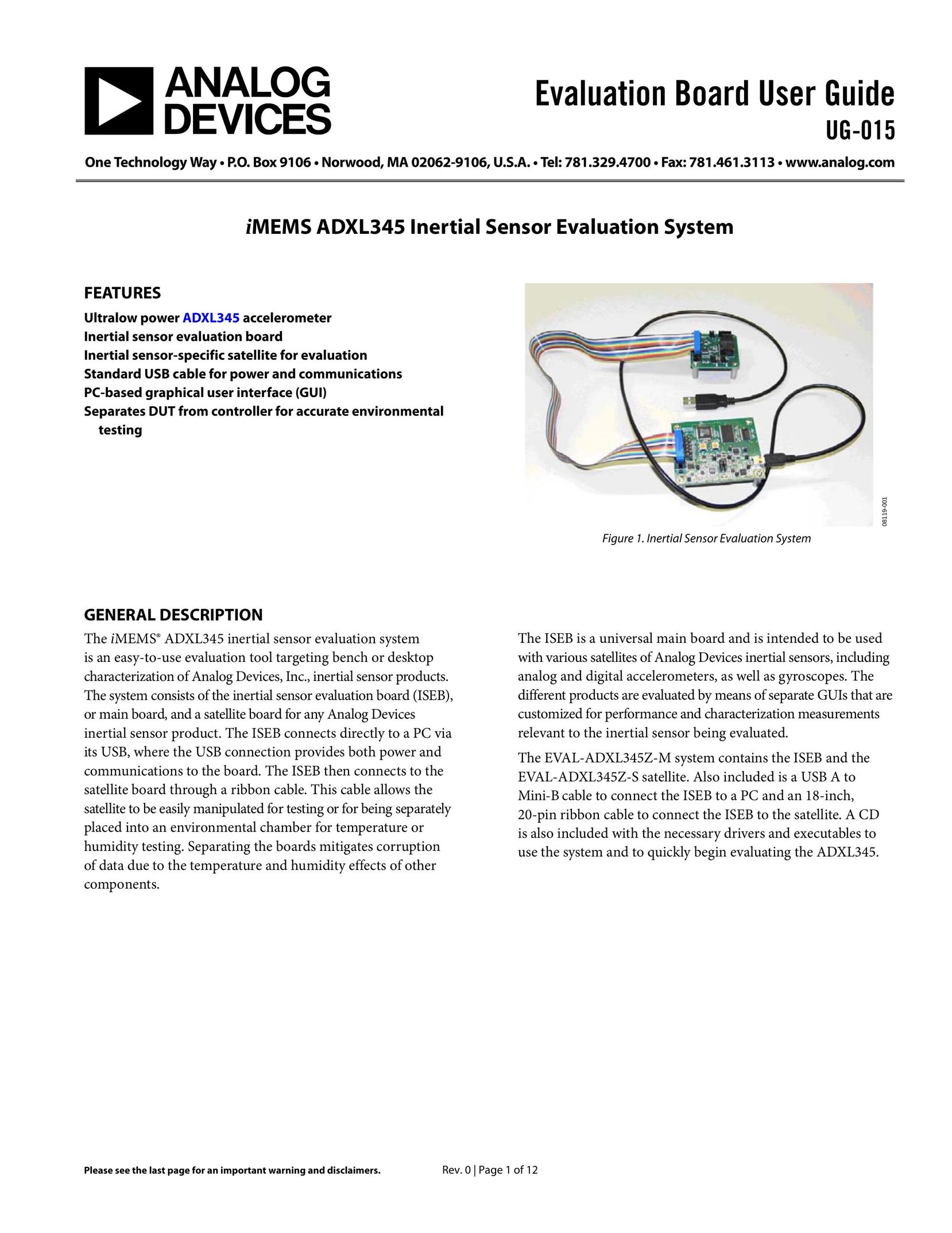 Analog Devices ADXL345 Stud Sensor User Manual