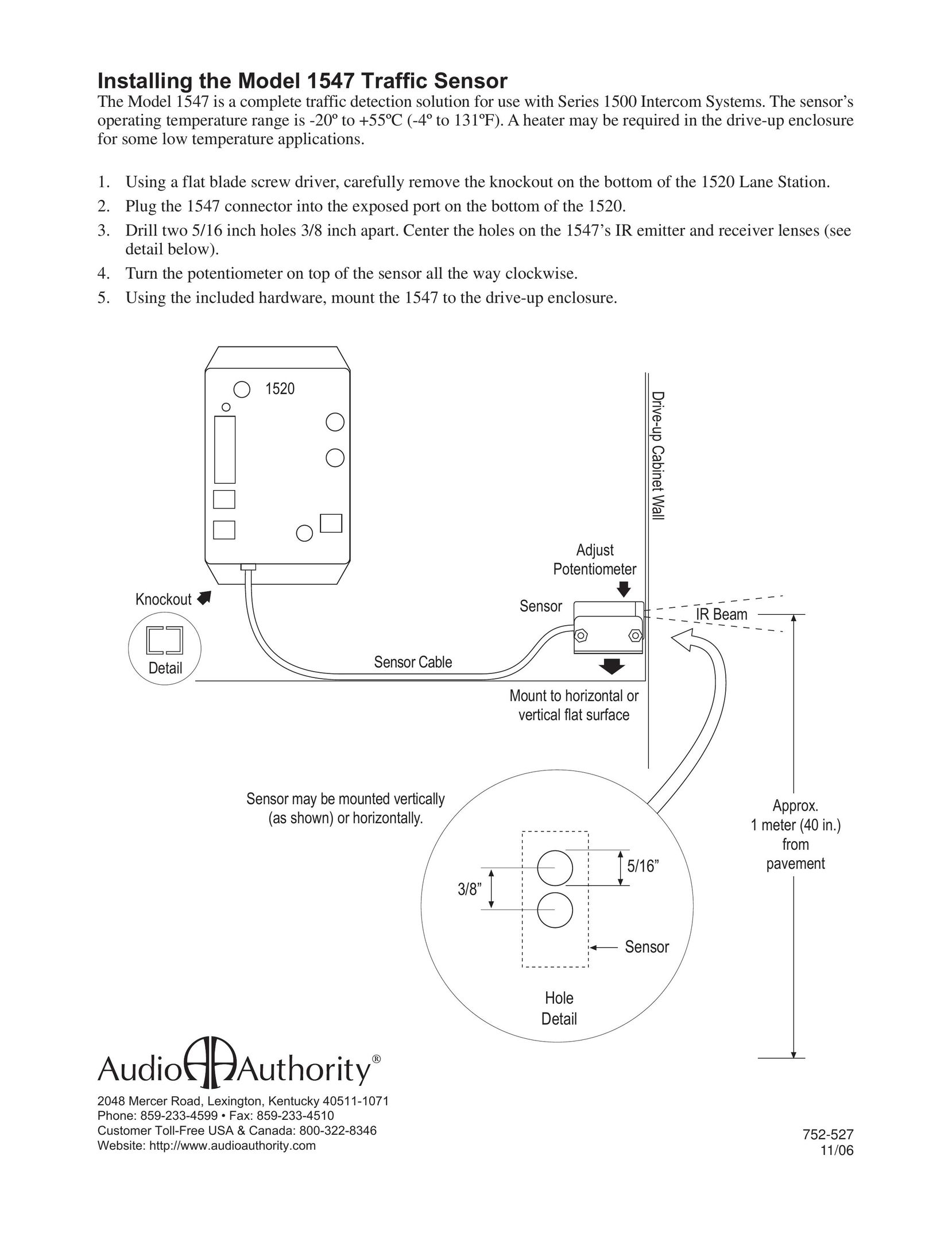 Audio Authority 1547 Stud Sensor User Manual