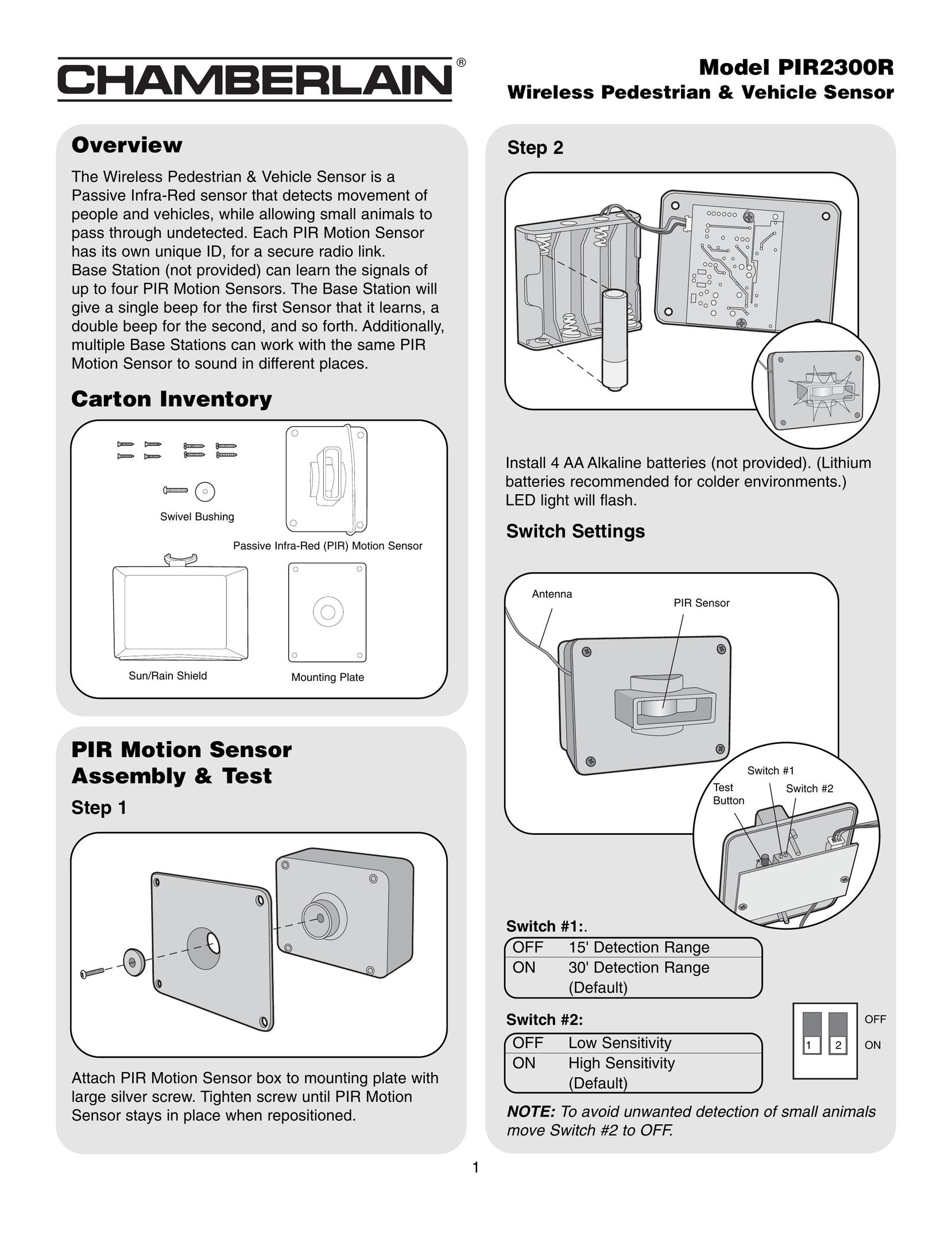 Chamberlain PIR2300R Stud Sensor User Manual