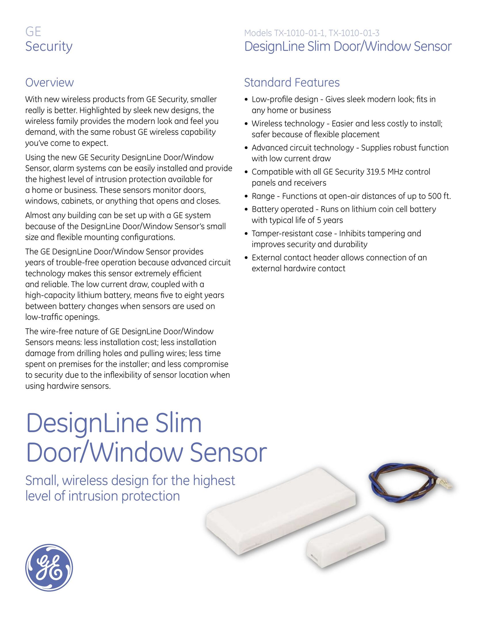 GE TX-1010-01-1 Stud Sensor User Manual