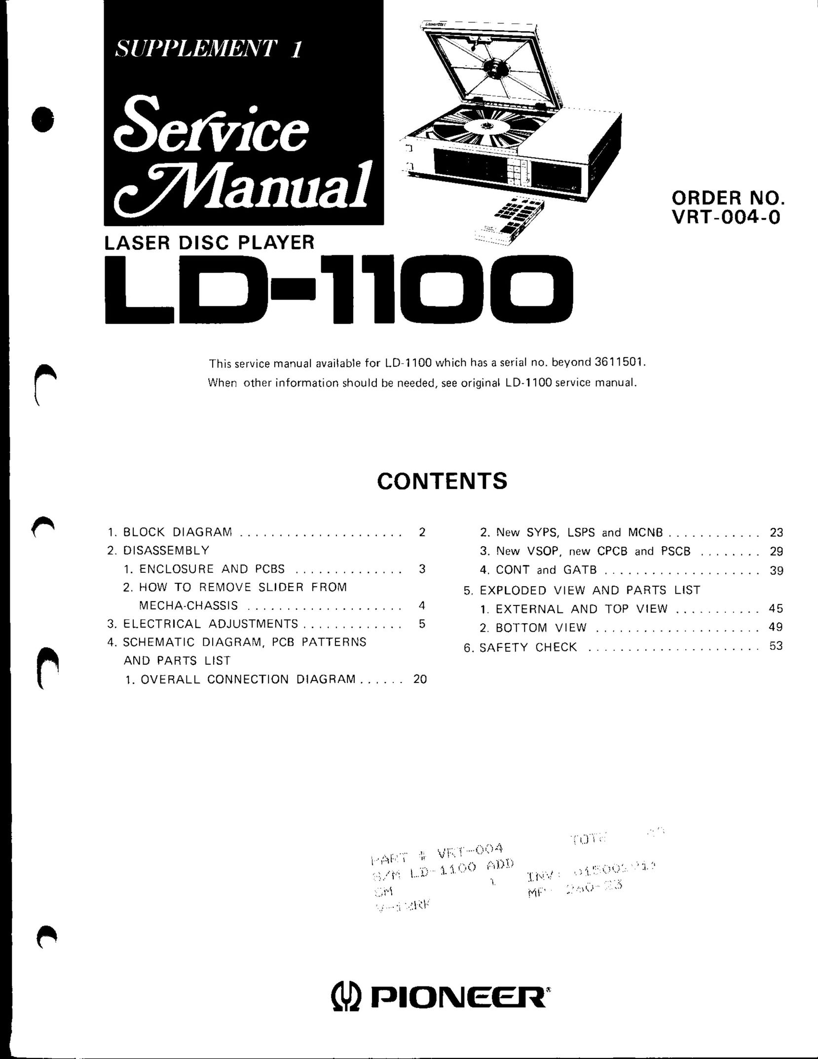 Pioneer LD-1100 Stud Sensor User Manual
