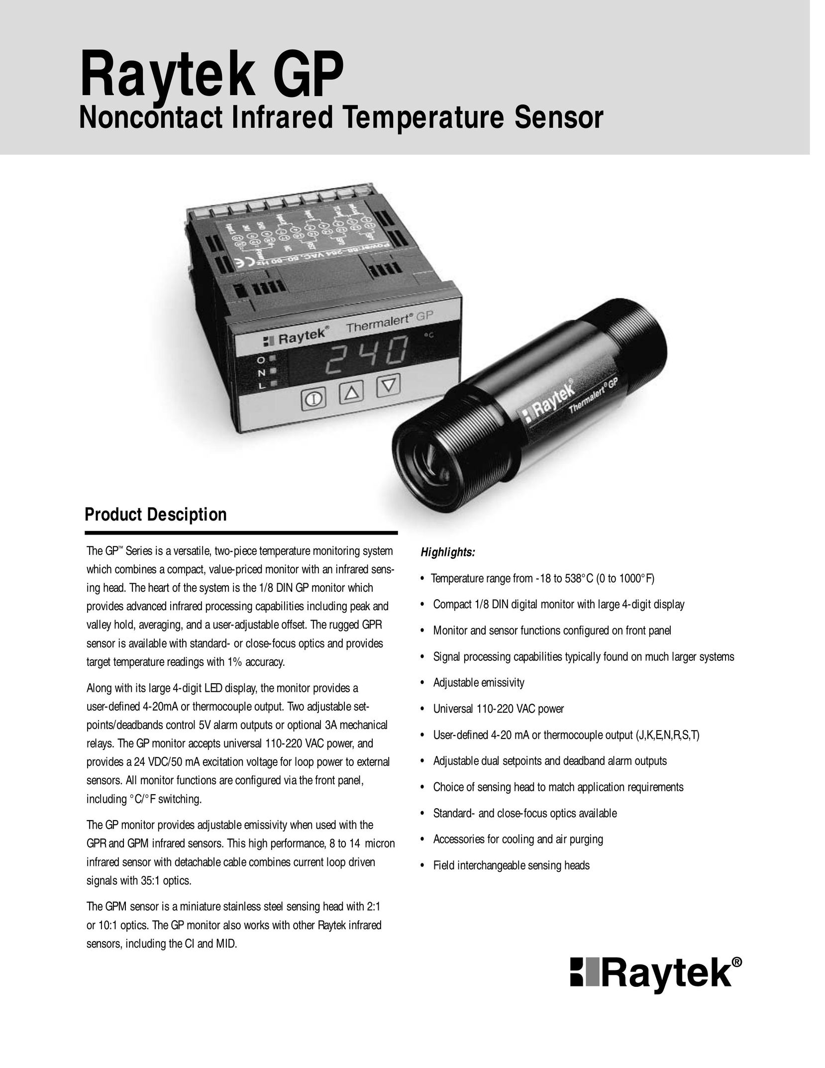 RayTek GP Stud Sensor User Manual