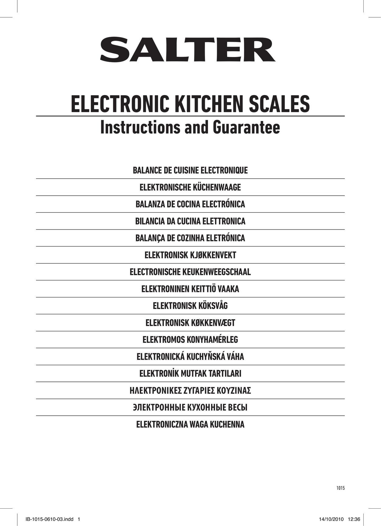 Salter Housewares IB-1015-0610-03 Stud Sensor User Manual
