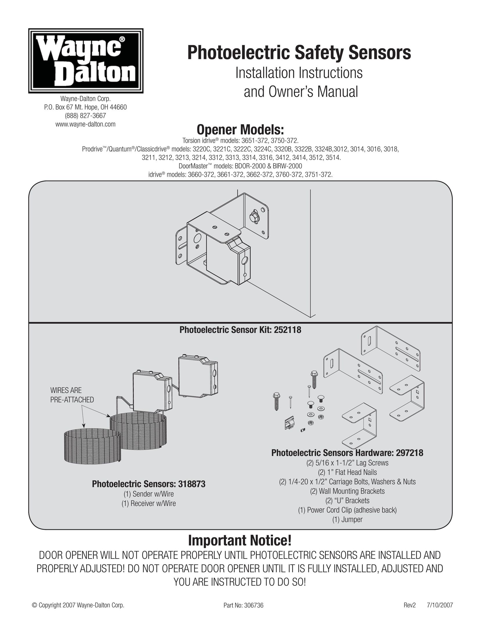 Wayne-Dalton 3750-372 Stud Sensor User Manual
