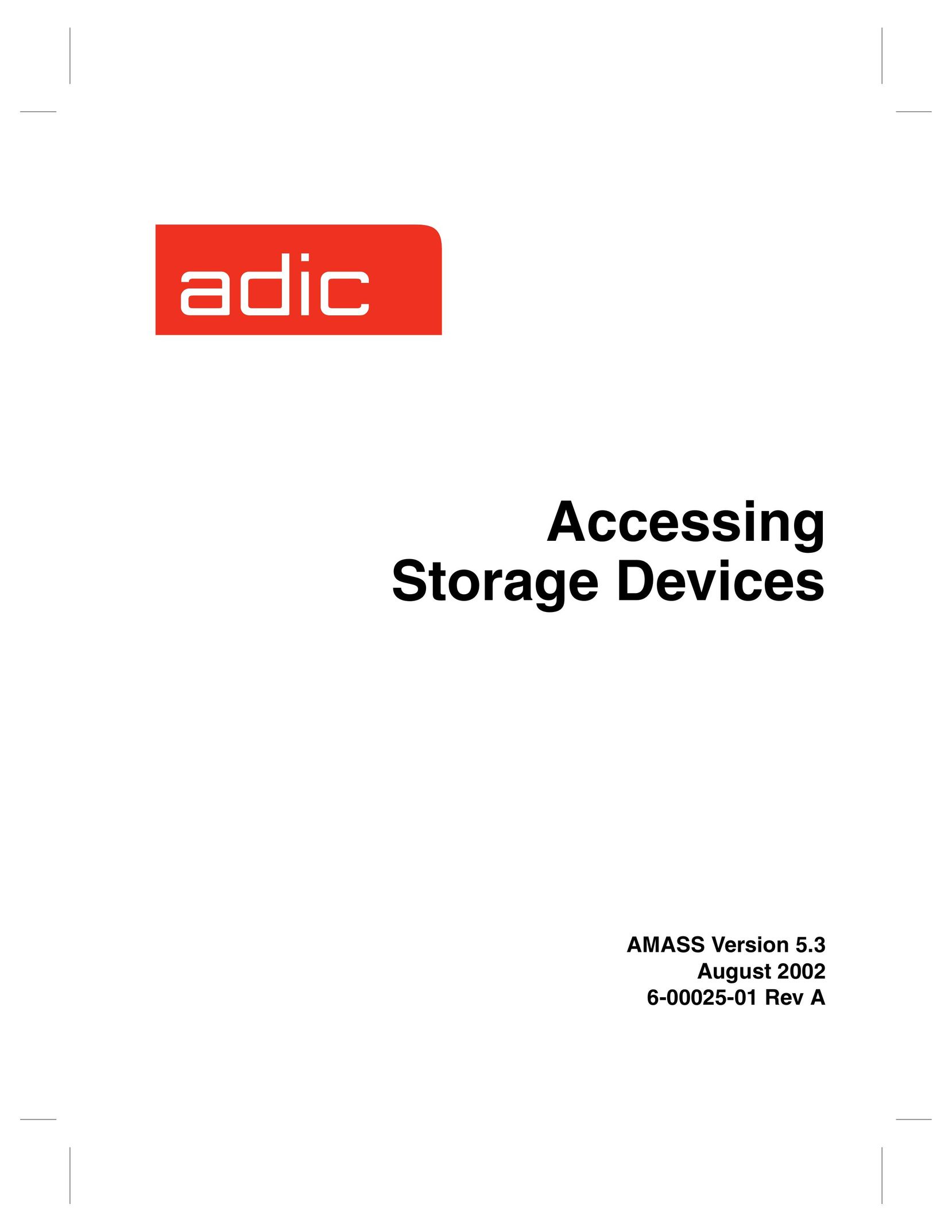 ADIC 6-00025-01 Tool Storage User Manual