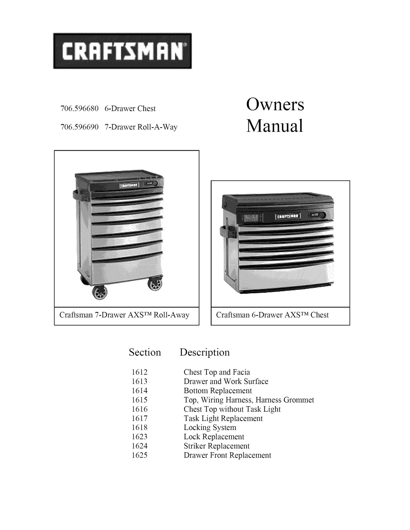 Craftsman 706.59668 Tool Storage User Manual