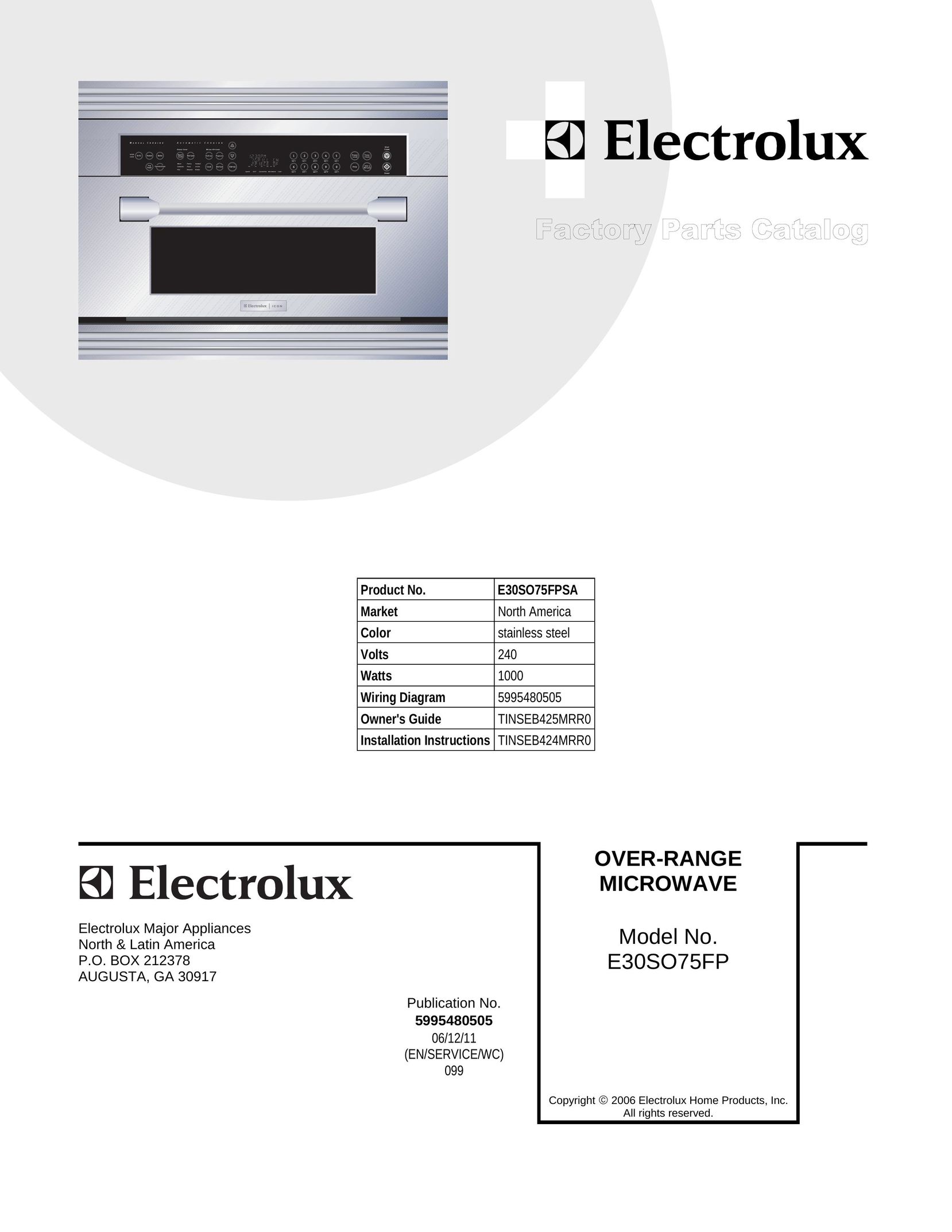 Electrolux E30SO75FP Tool Storage User Manual