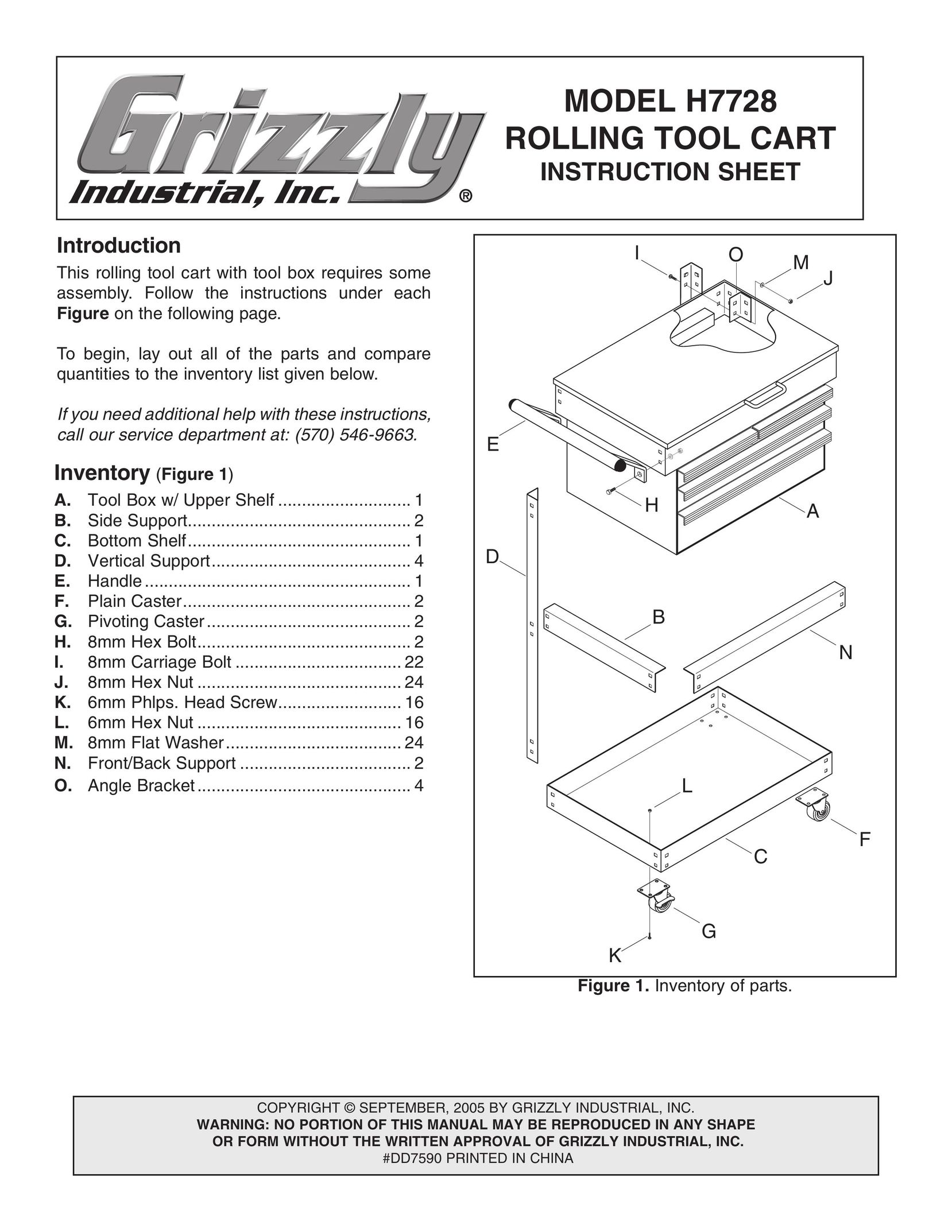 Grizzly H7728 Tool Storage User Manual