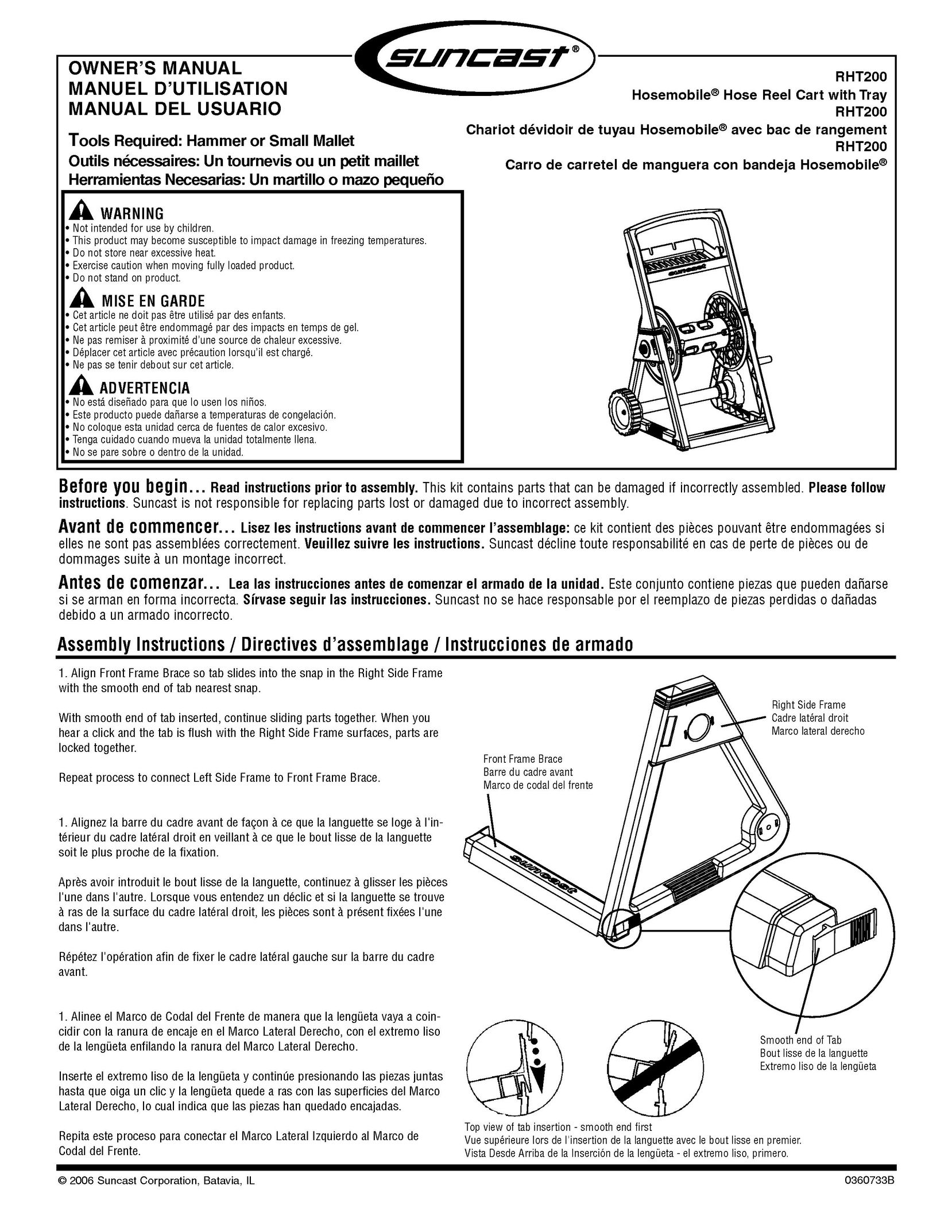 Suncast RHT2005 Tool Storage User Manual