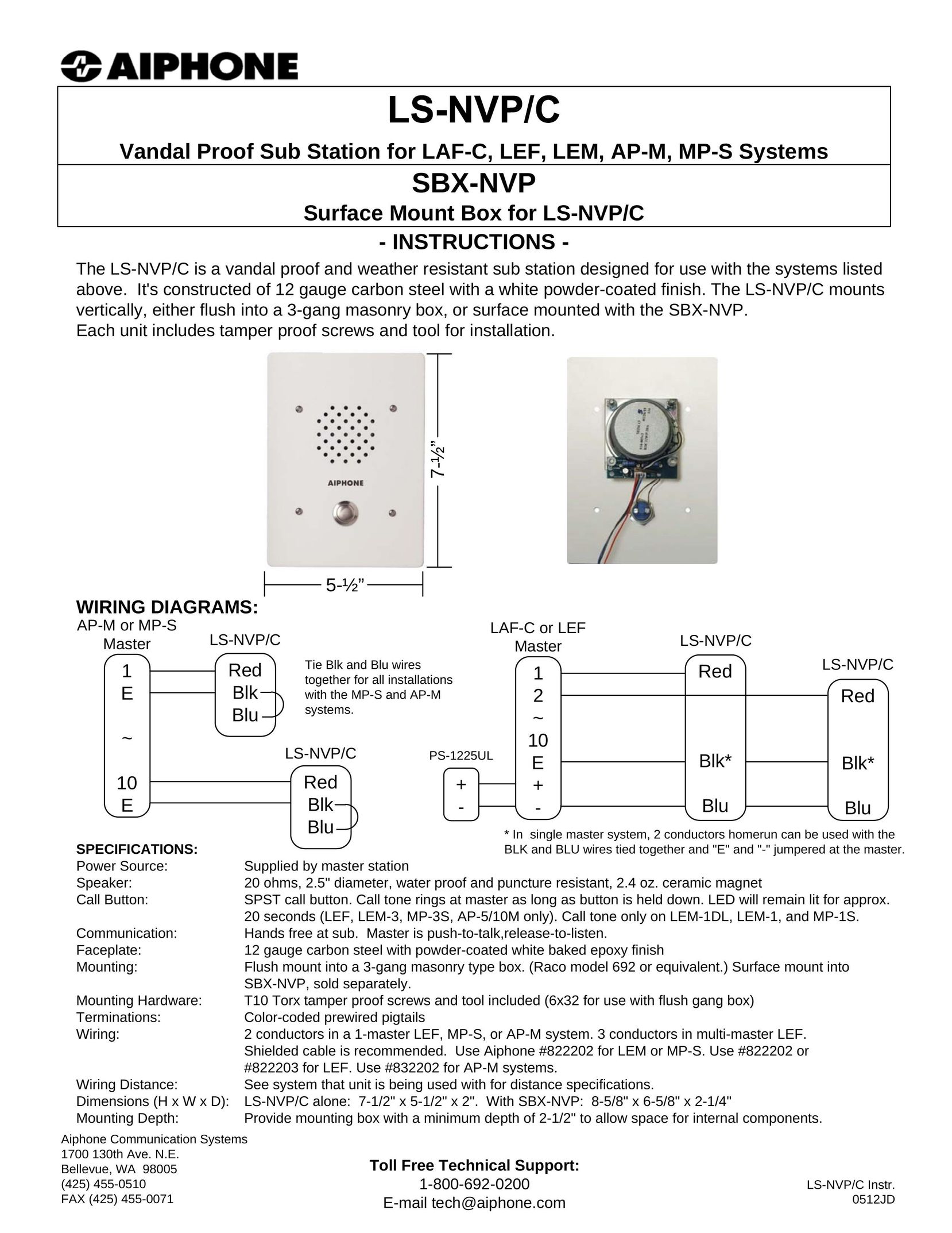 Aiphone LS-NVP Welder User Manual