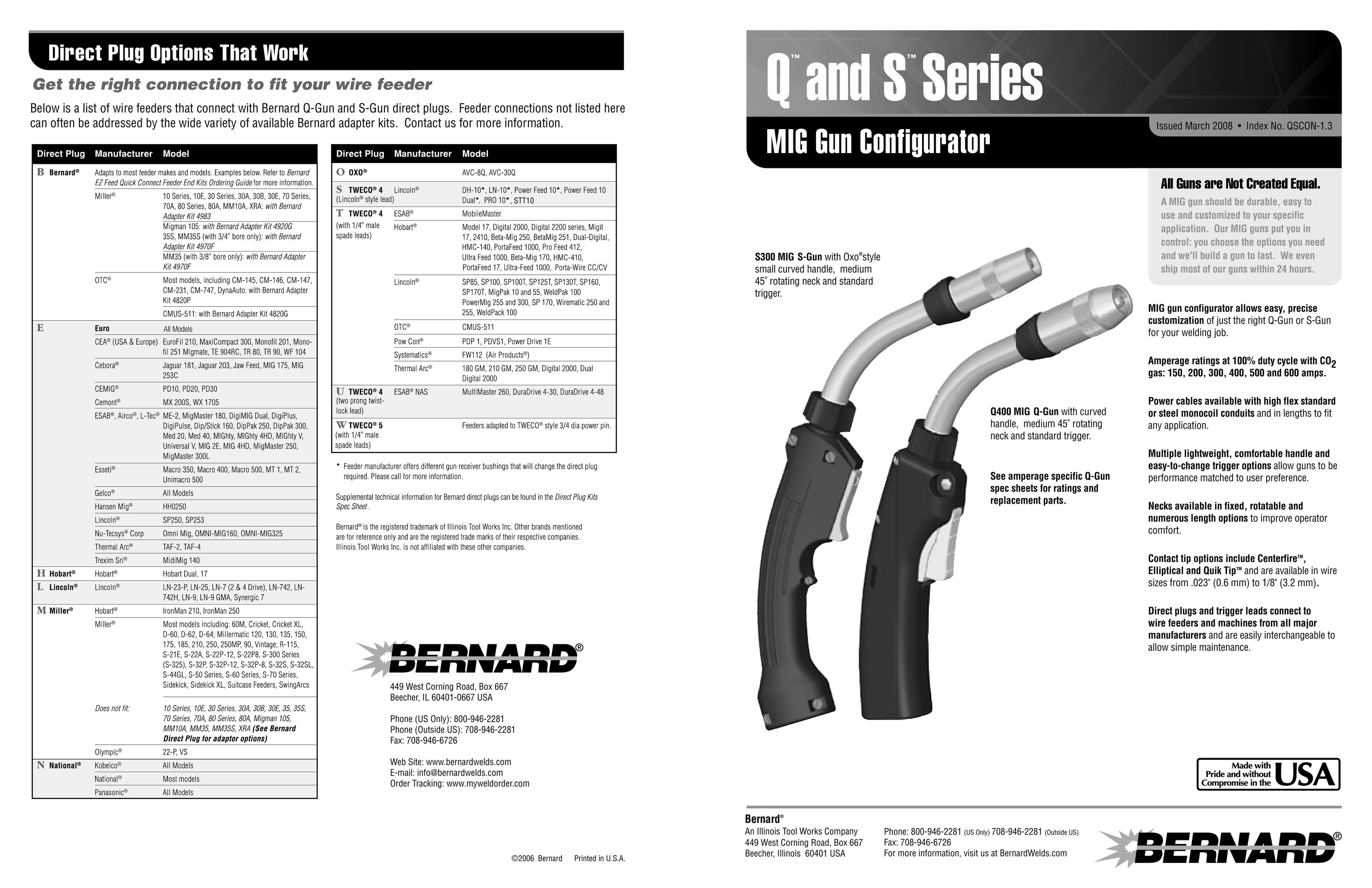 Bernard Q Series Welder User Manual