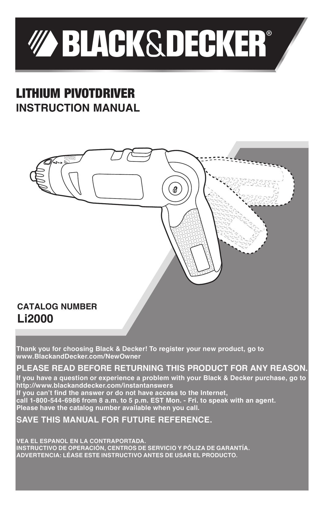 Black & Decker LI2000 Welder User Manual