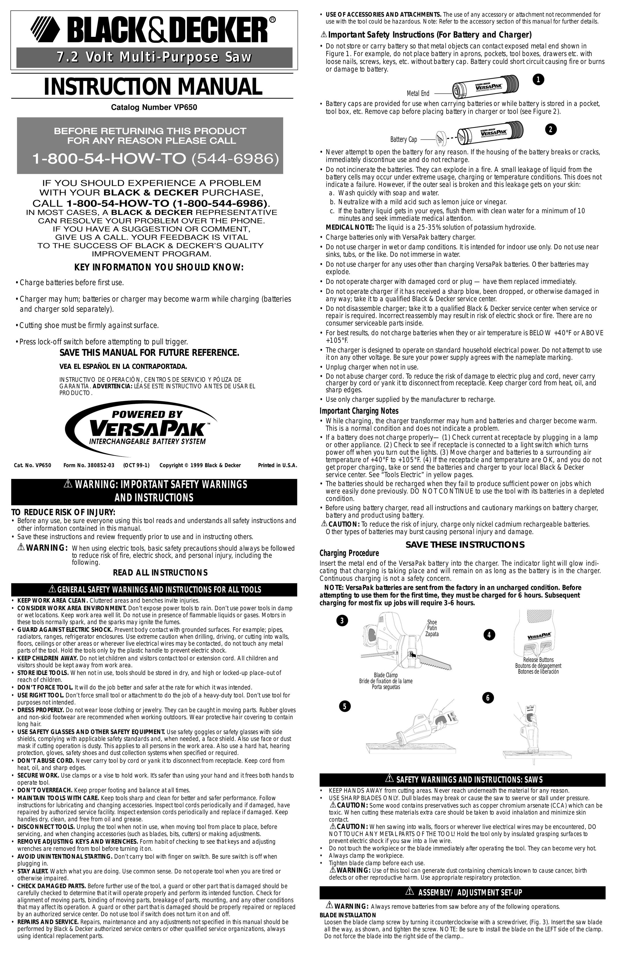 Black & Decker VP650 Welder User Manual