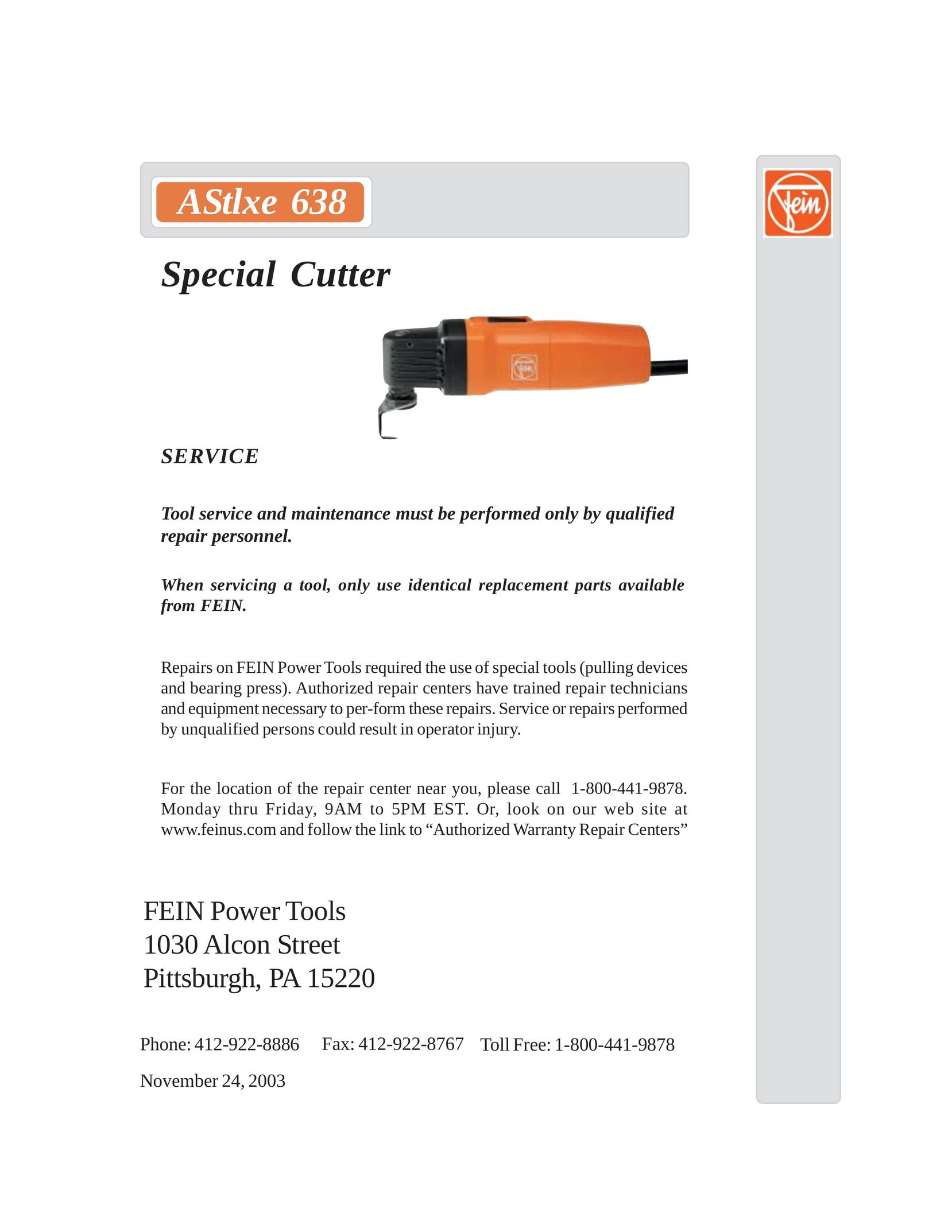FEIN Power Tools AStlxe 638 Welder User Manual