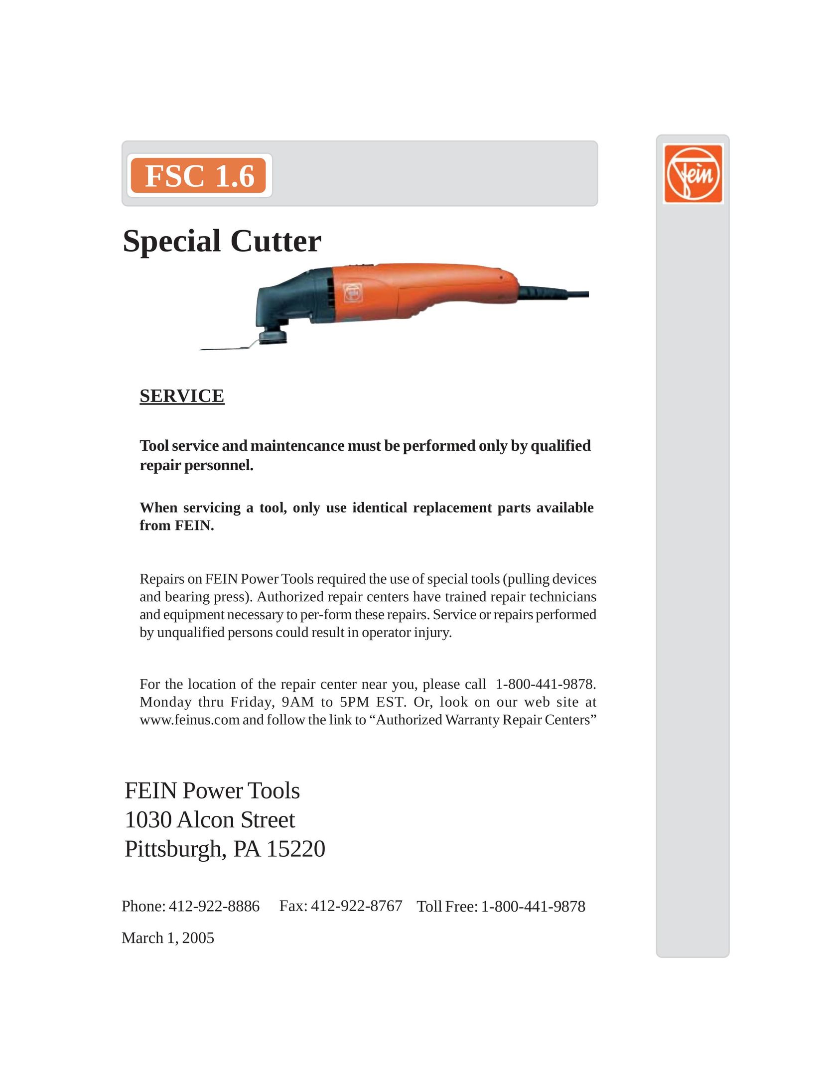 FEIN Power Tools FSC 1.6 Welder User Manual