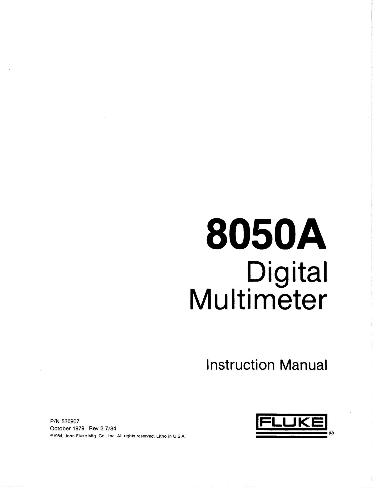 Fluke 8050A Welder User Manual