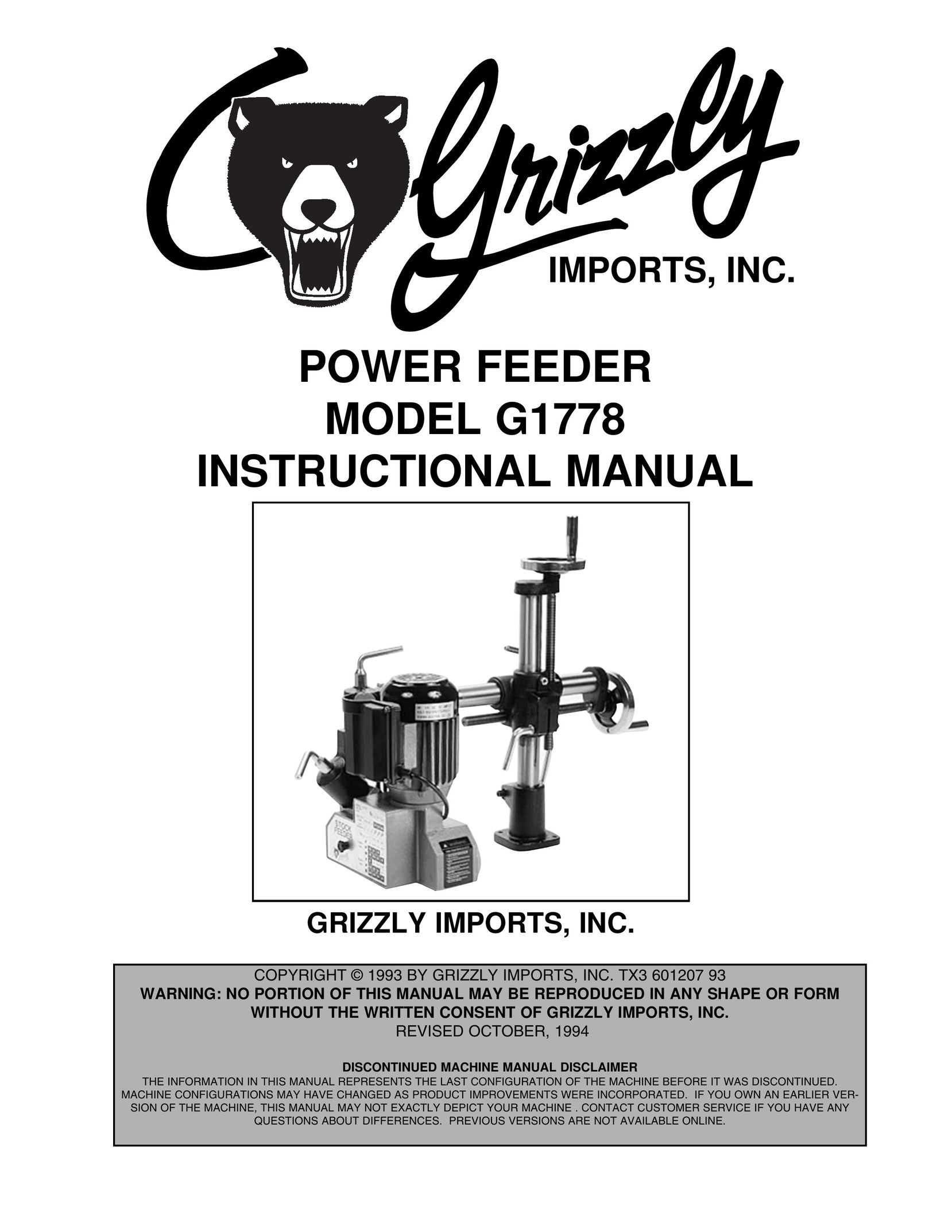 Grizzly G1778 Welder User Manual