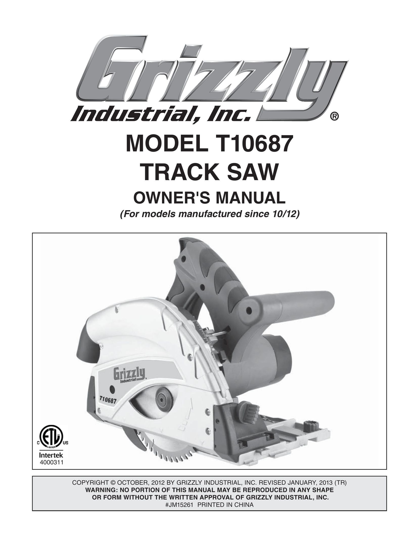 Grizzly T10687 Welder User Manual