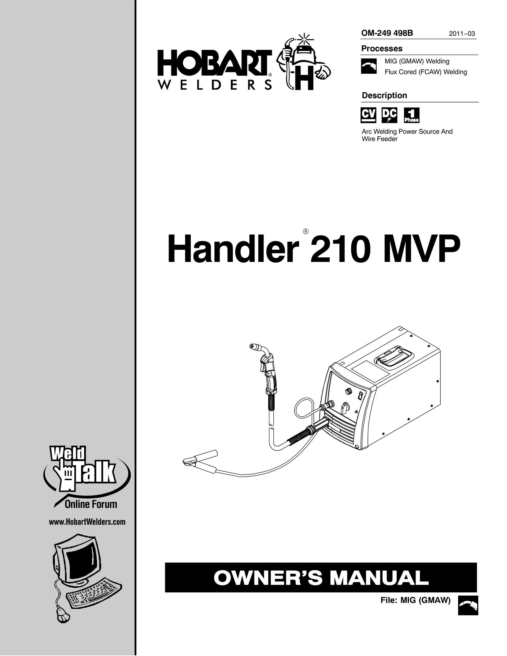 Hobart Welding Products 210 MVP Welder User Manual