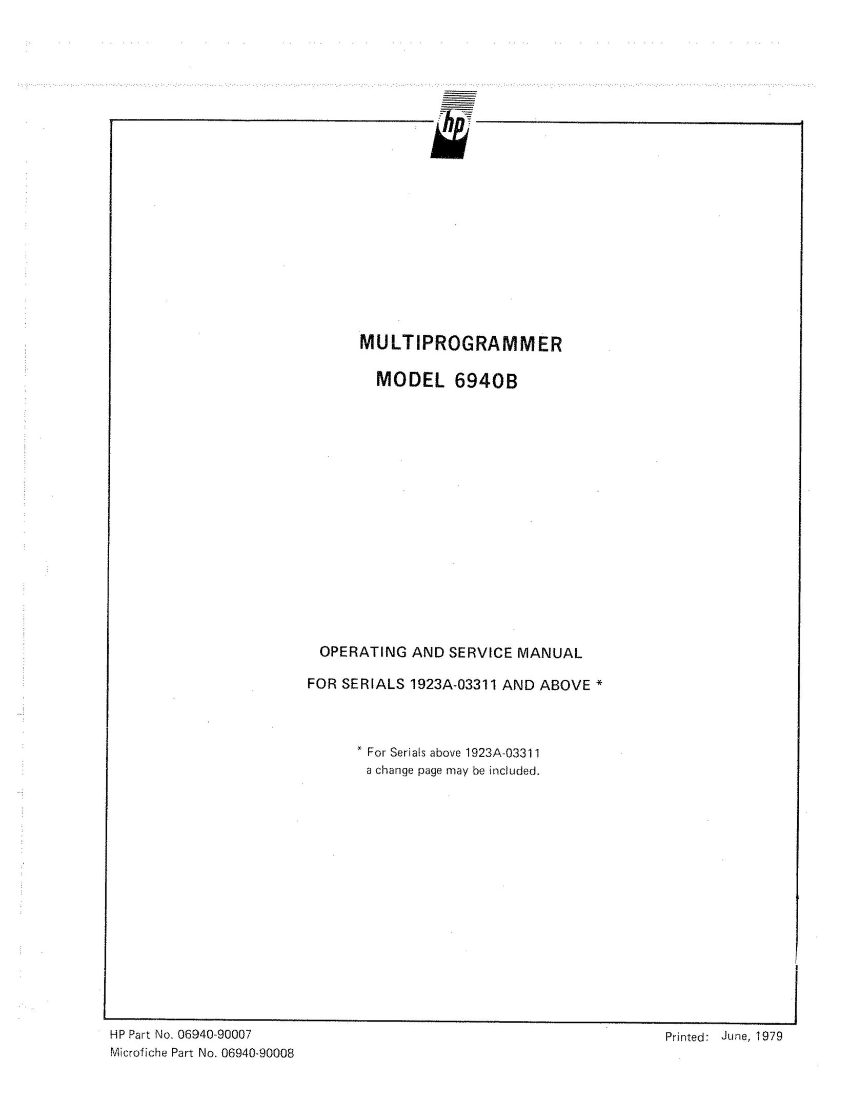 HP (Hewlett-Packard) 6940B Welder User Manual