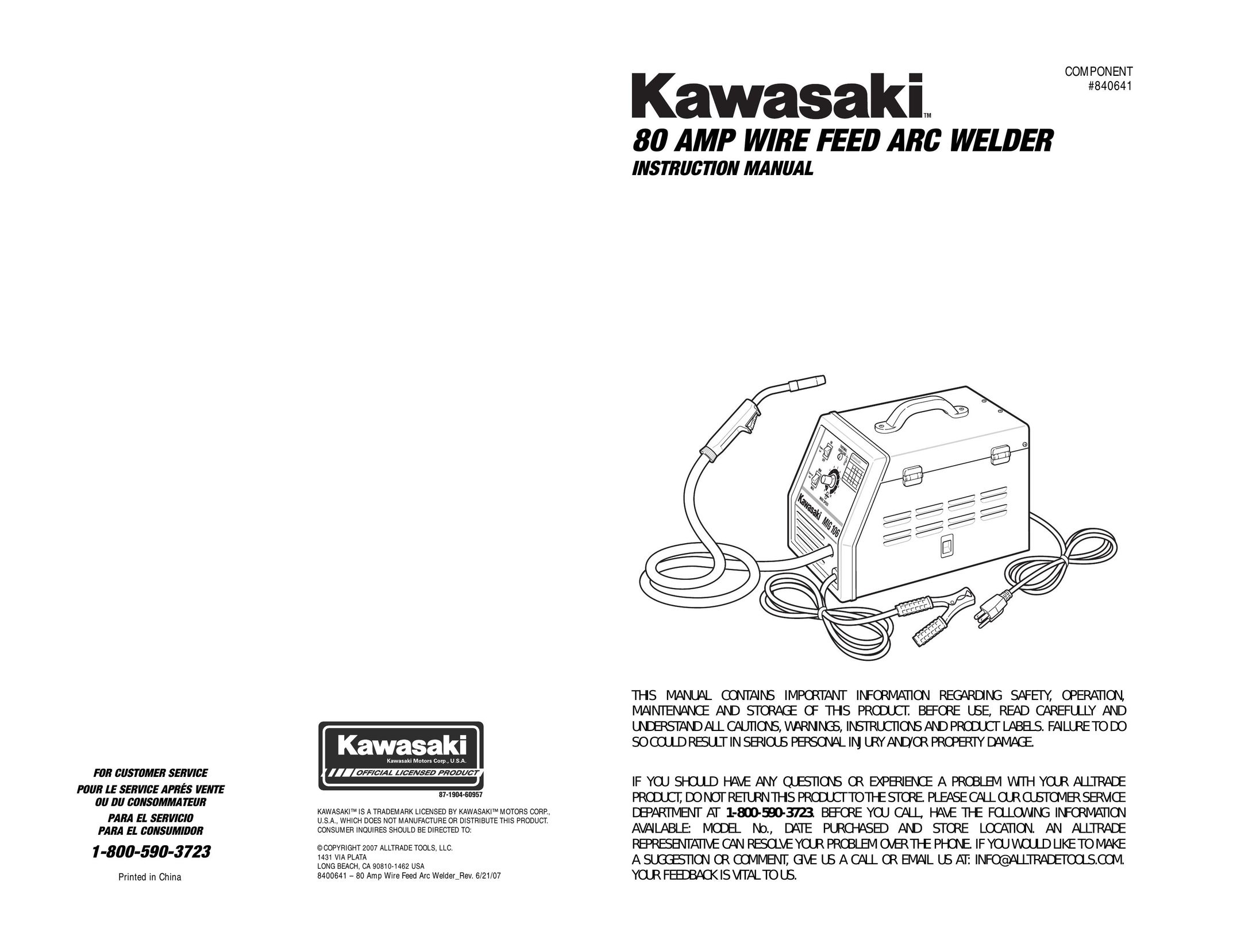 Kawasaki 840641 Welder User Manual