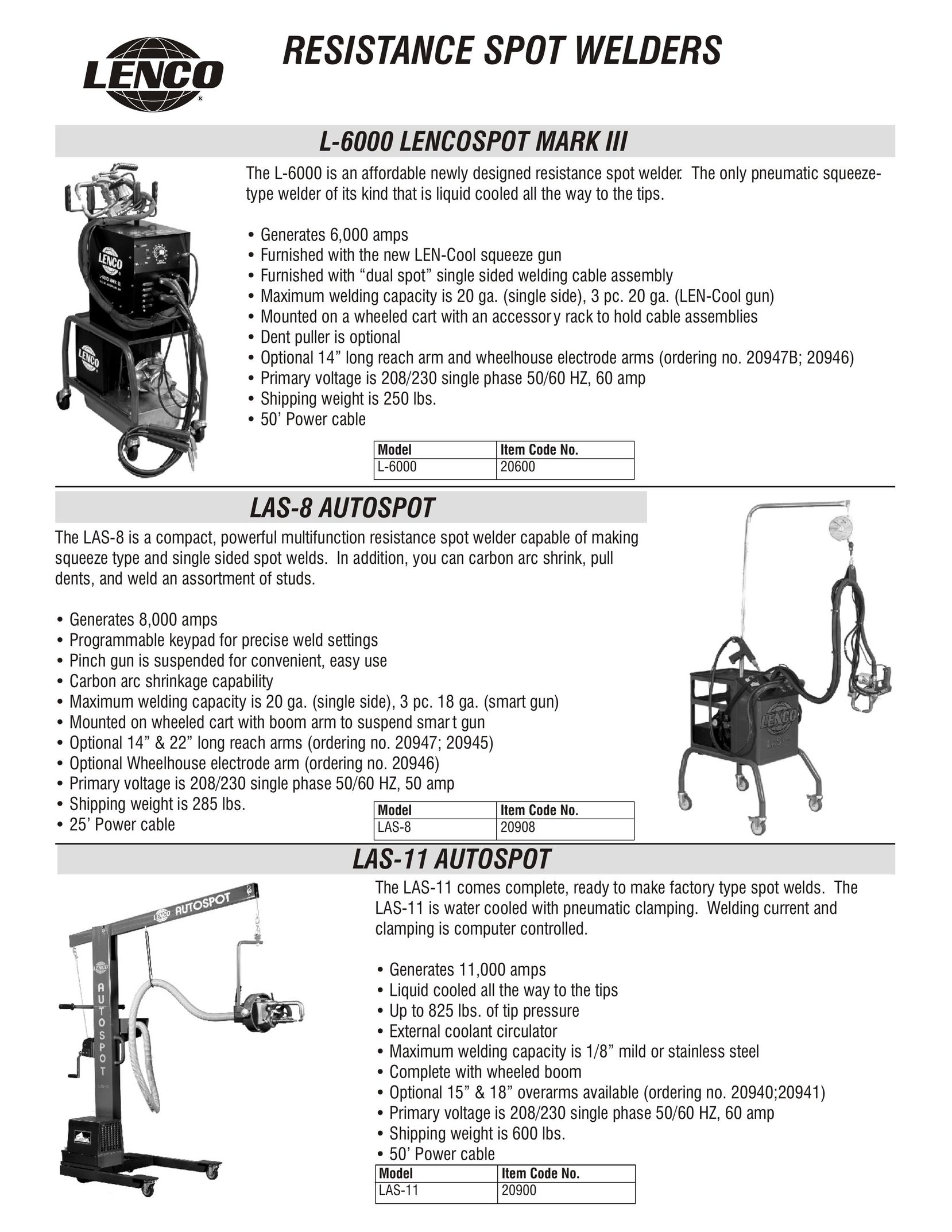 Lenco Marine LAS-11 Welder User Manual