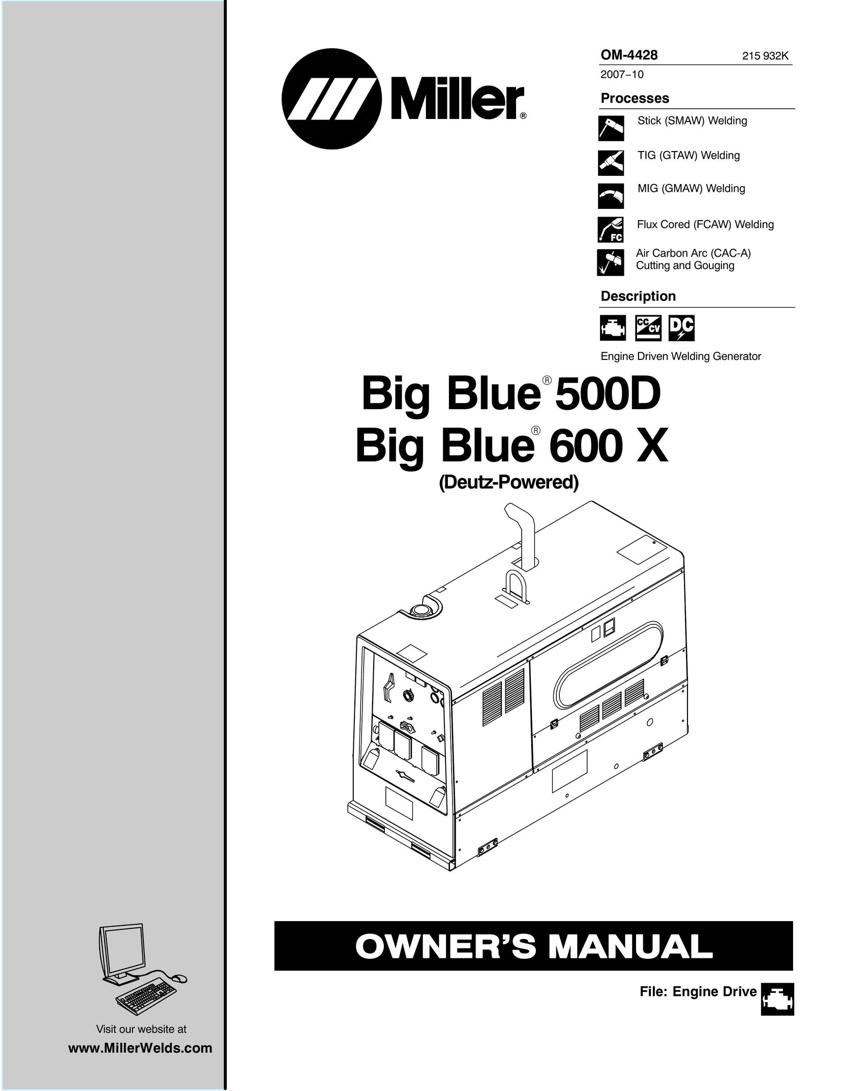 Miller Electric 600 X Welder User Manual