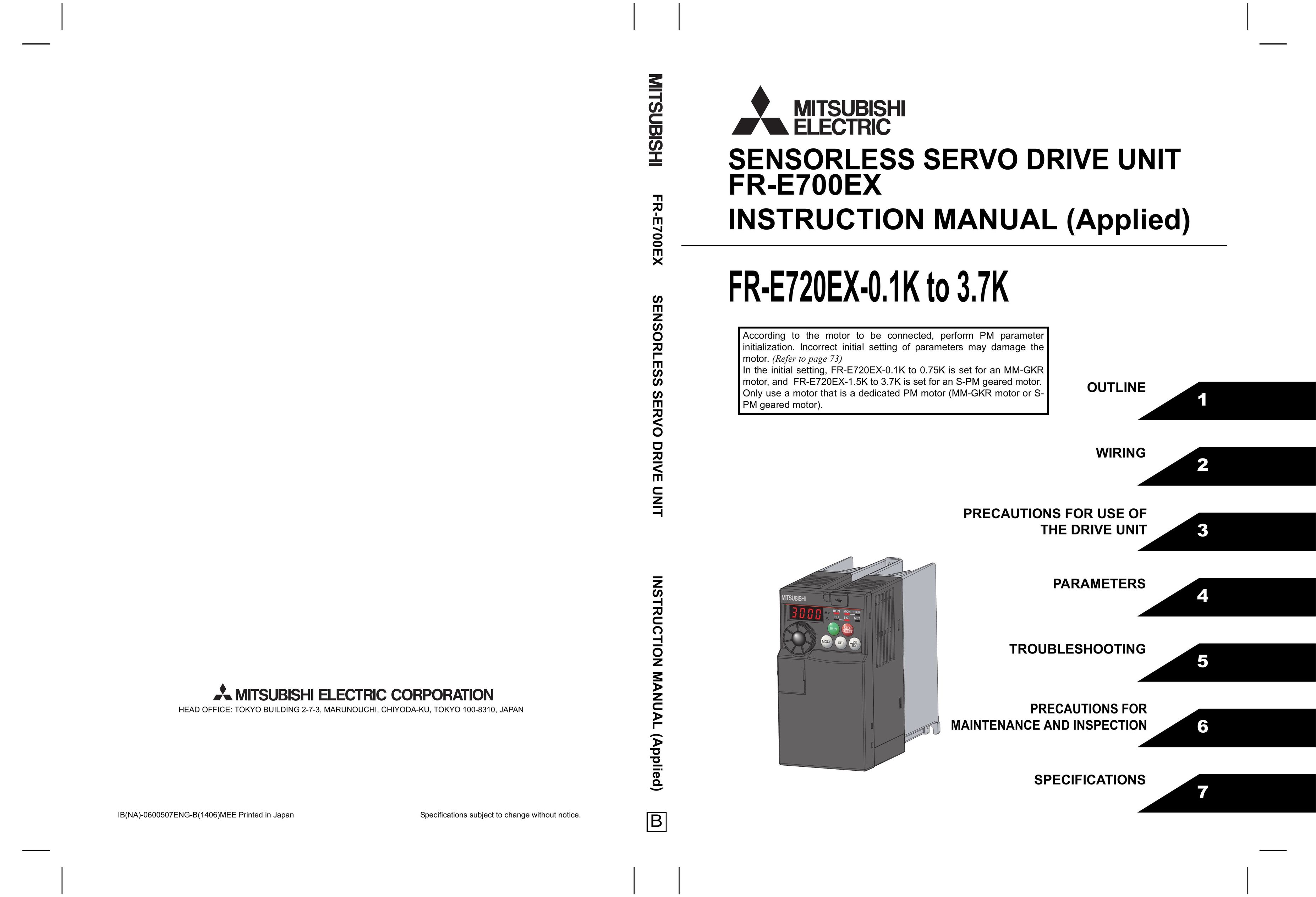 Mitsubishi Electronics FR-E700EX Welder User Manual
