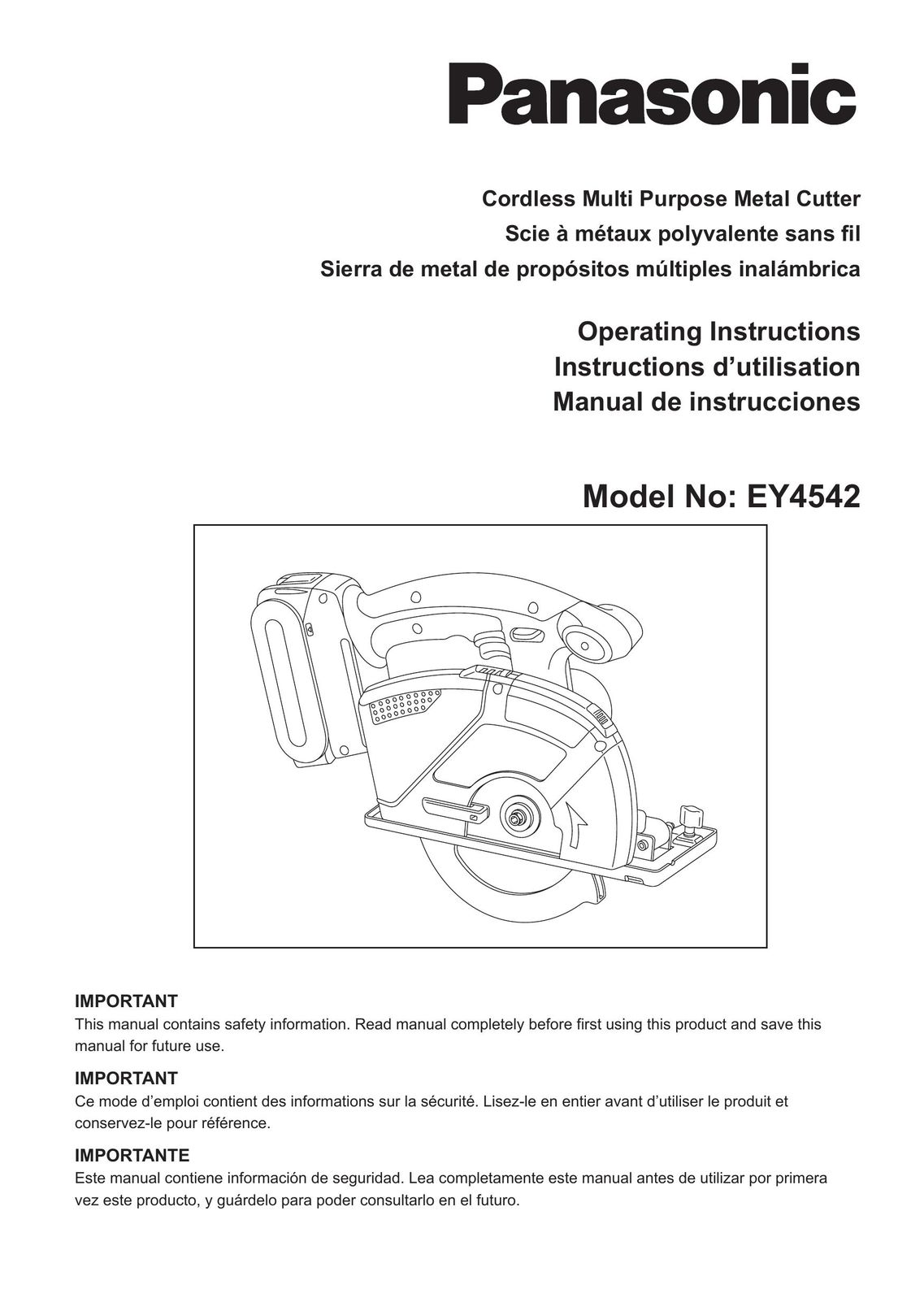 Panasonic EY4542 Welder User Manual