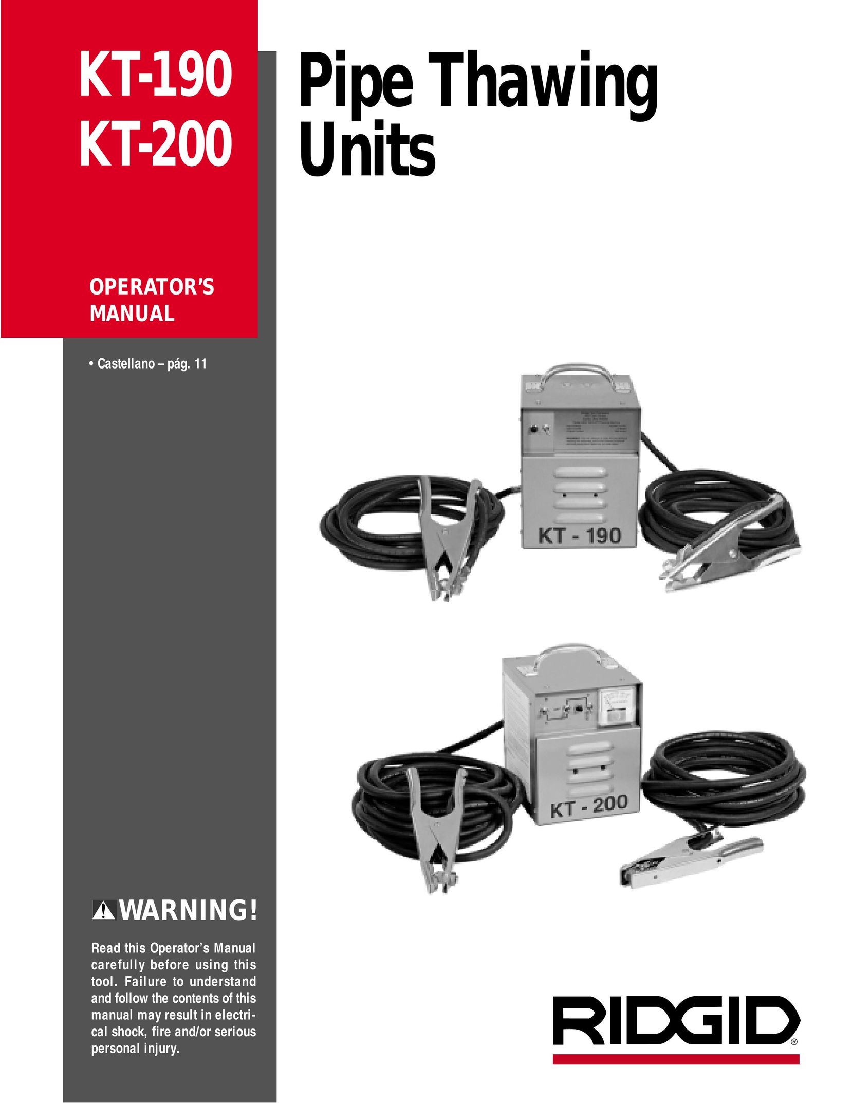 RIDGID kt-190 Welder User Manual