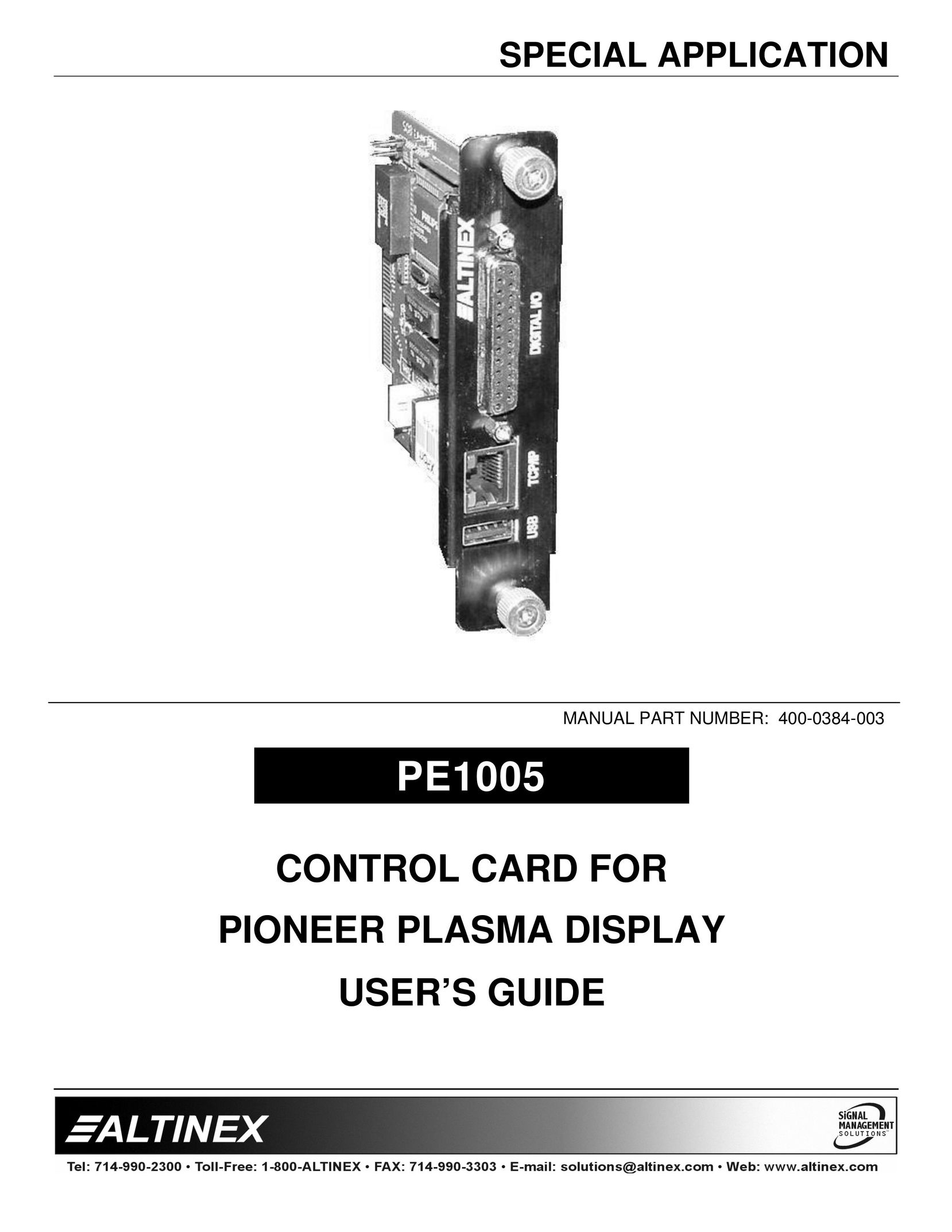 Altinex PE1005 Welding Consumables User Manual