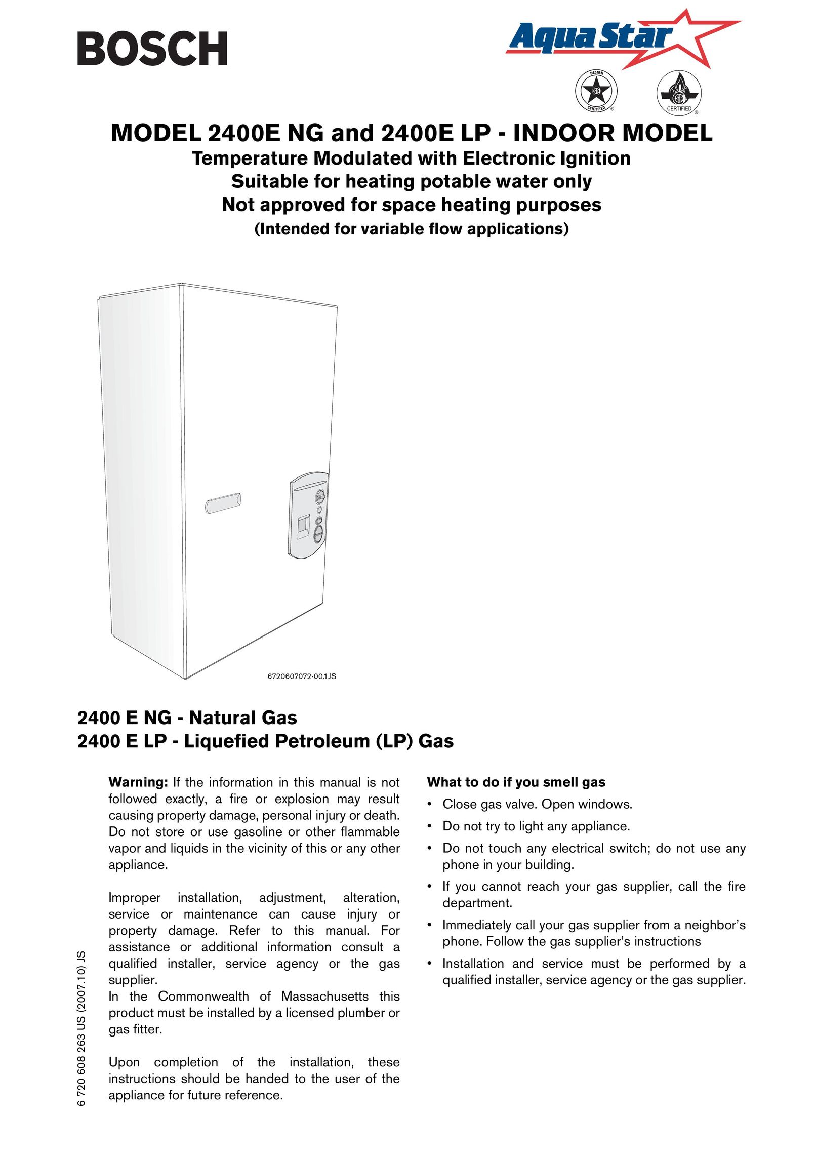 Bosch Appliances 2400E NG Welding Consumables User Manual