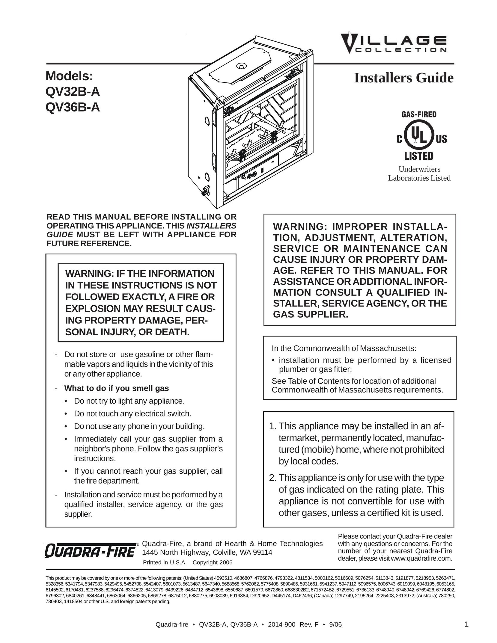 Quadra-Fire QV36B-A Welding Consumables User Manual