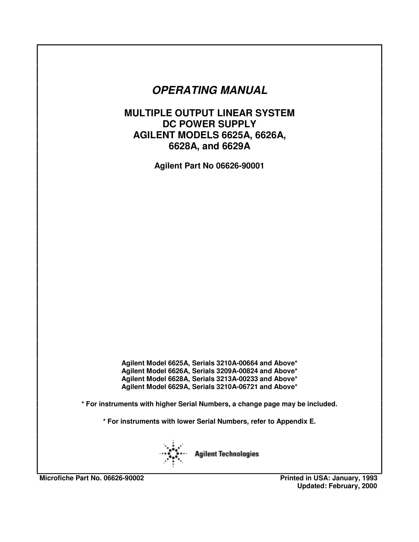 Agilent Technologies 6628A Welding System User Manual