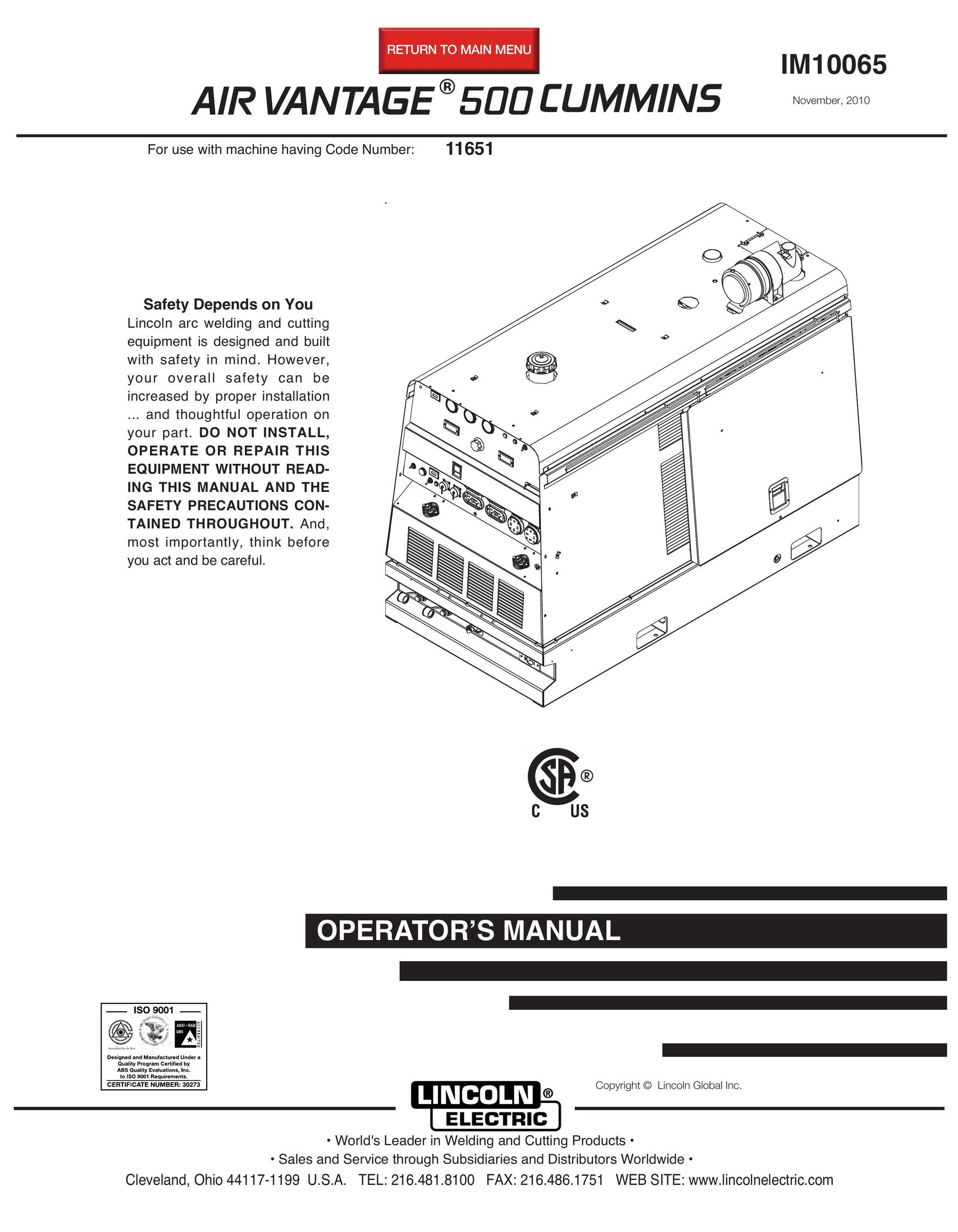 Air Vent Inc. IM10065 Welding System User Manual